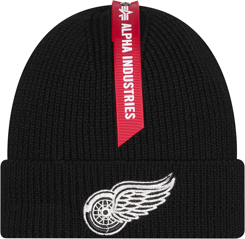 Alpha Industries x Detroit Red Wings Black Cuff Knit Hat