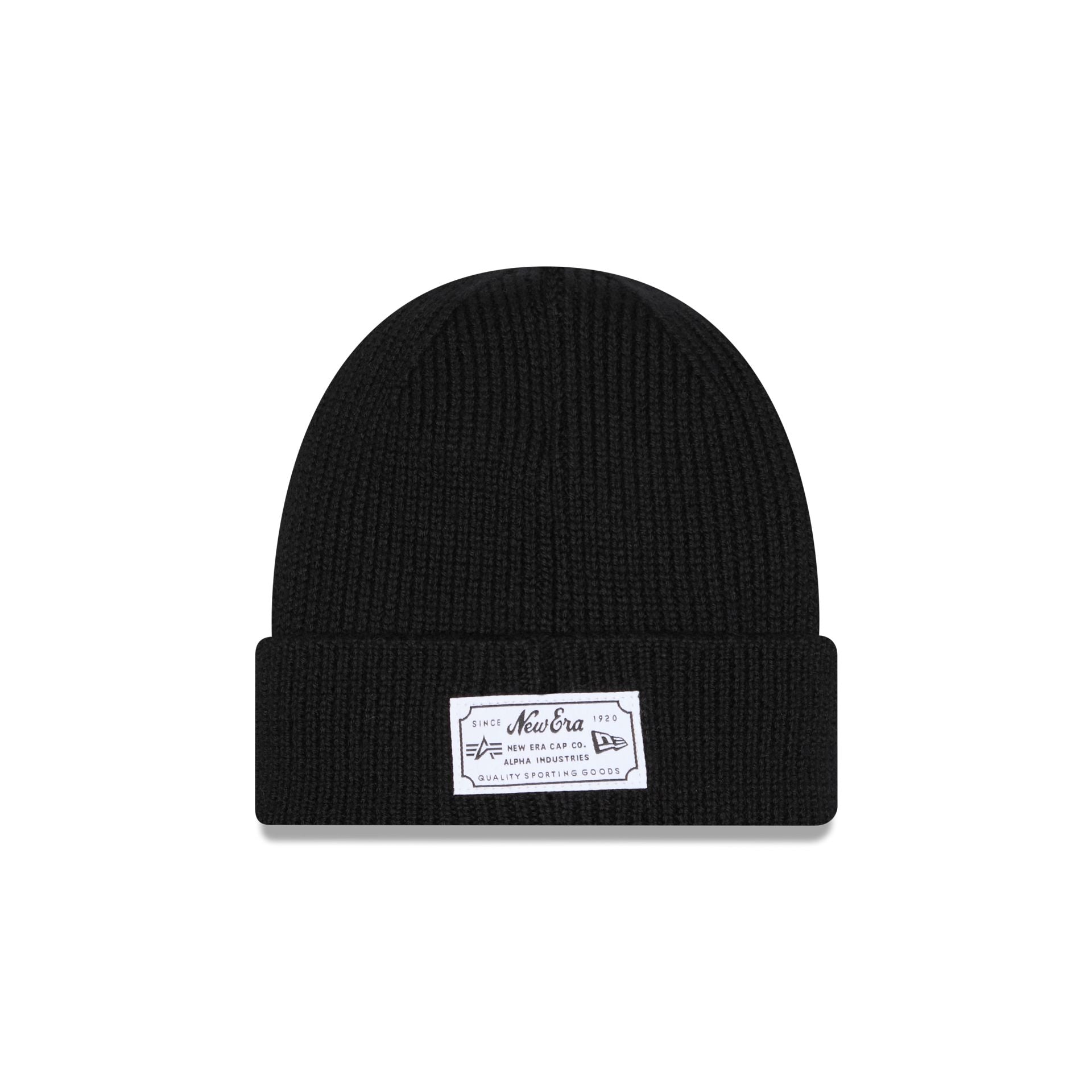 Alpha Industries x Chicago Blackhawks Black Cuff Knit Hat