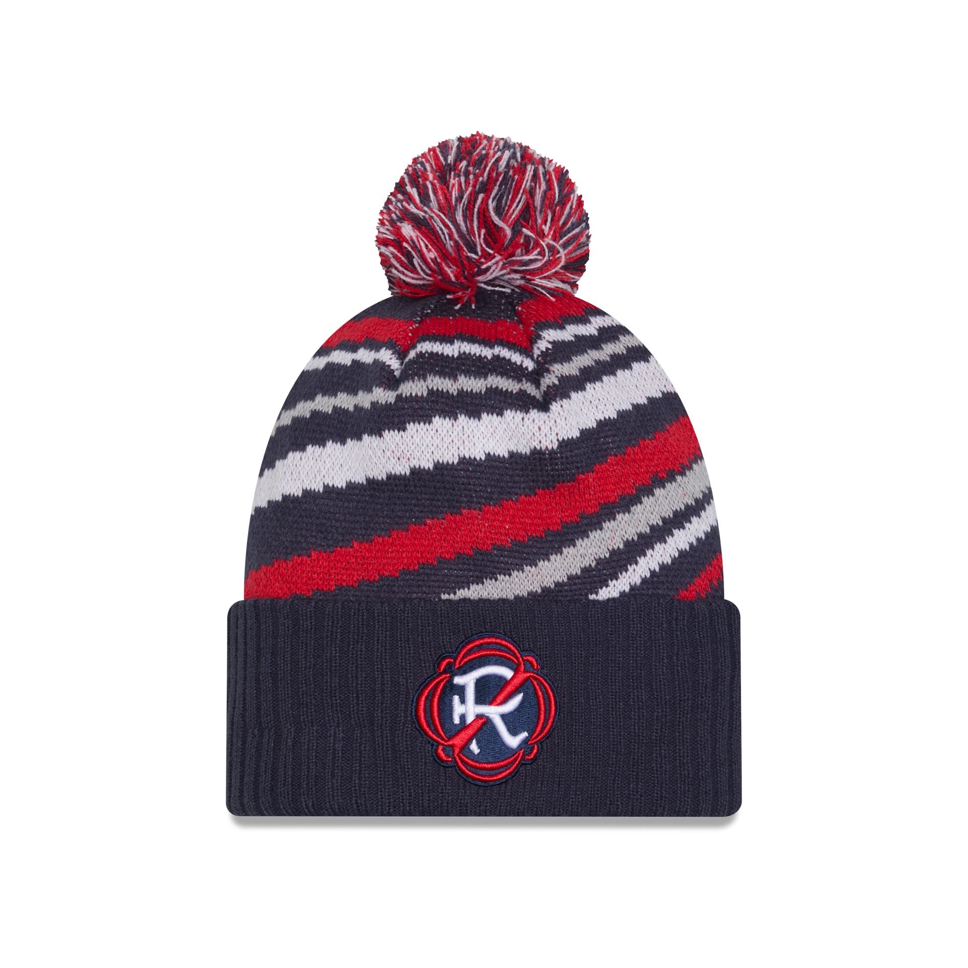 New England Revolution 2025 Jersey Hook Multicolor Pom Knit Hat - Nextgenmallstore