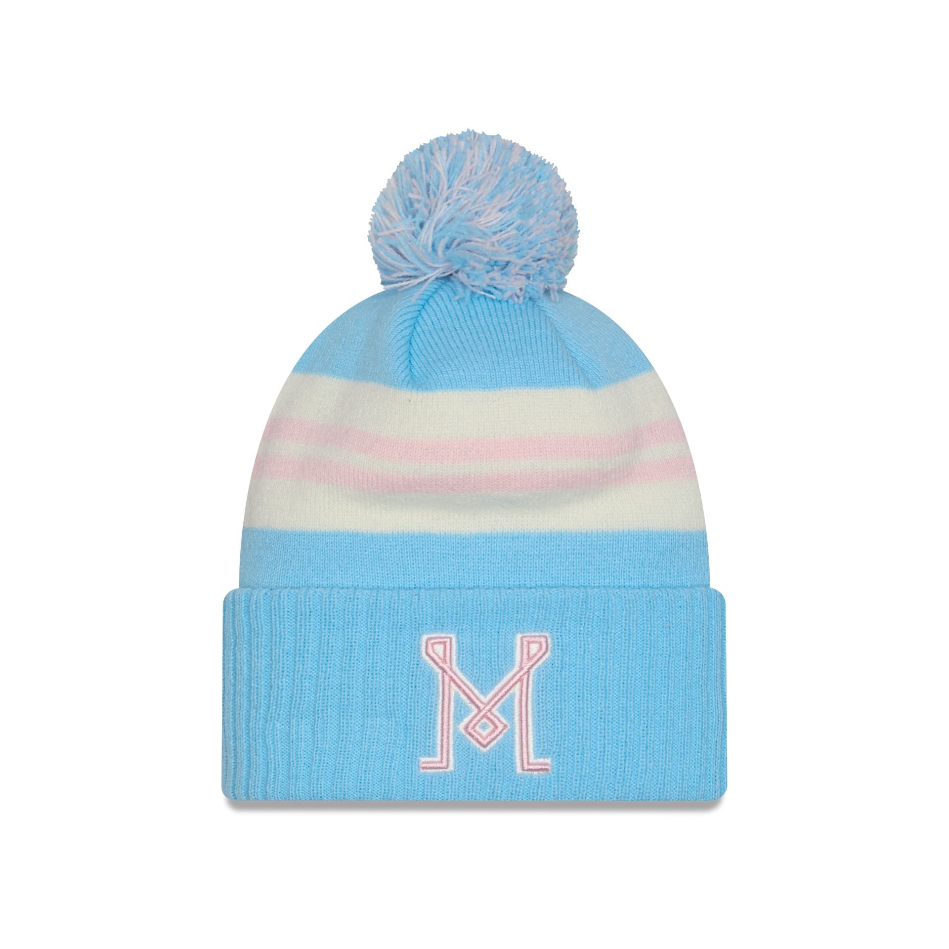 Inter Miami 2025 Jersey Hook Light Blue Pom Knit Hat - Nextgenmallstore