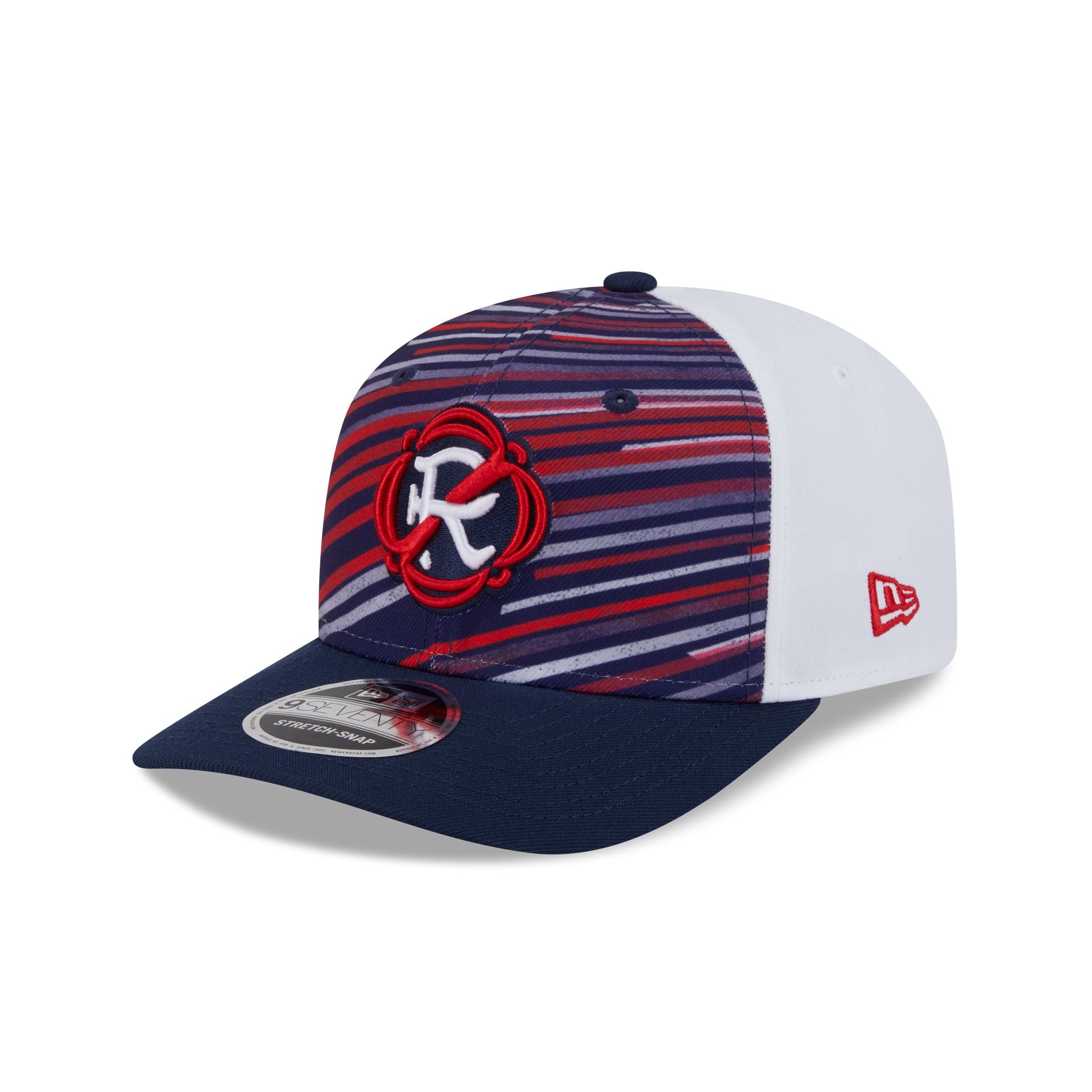 New England Revolution 2025 Jersey Hook Multicolor 9SEVENTY Stretch-Snap Hat