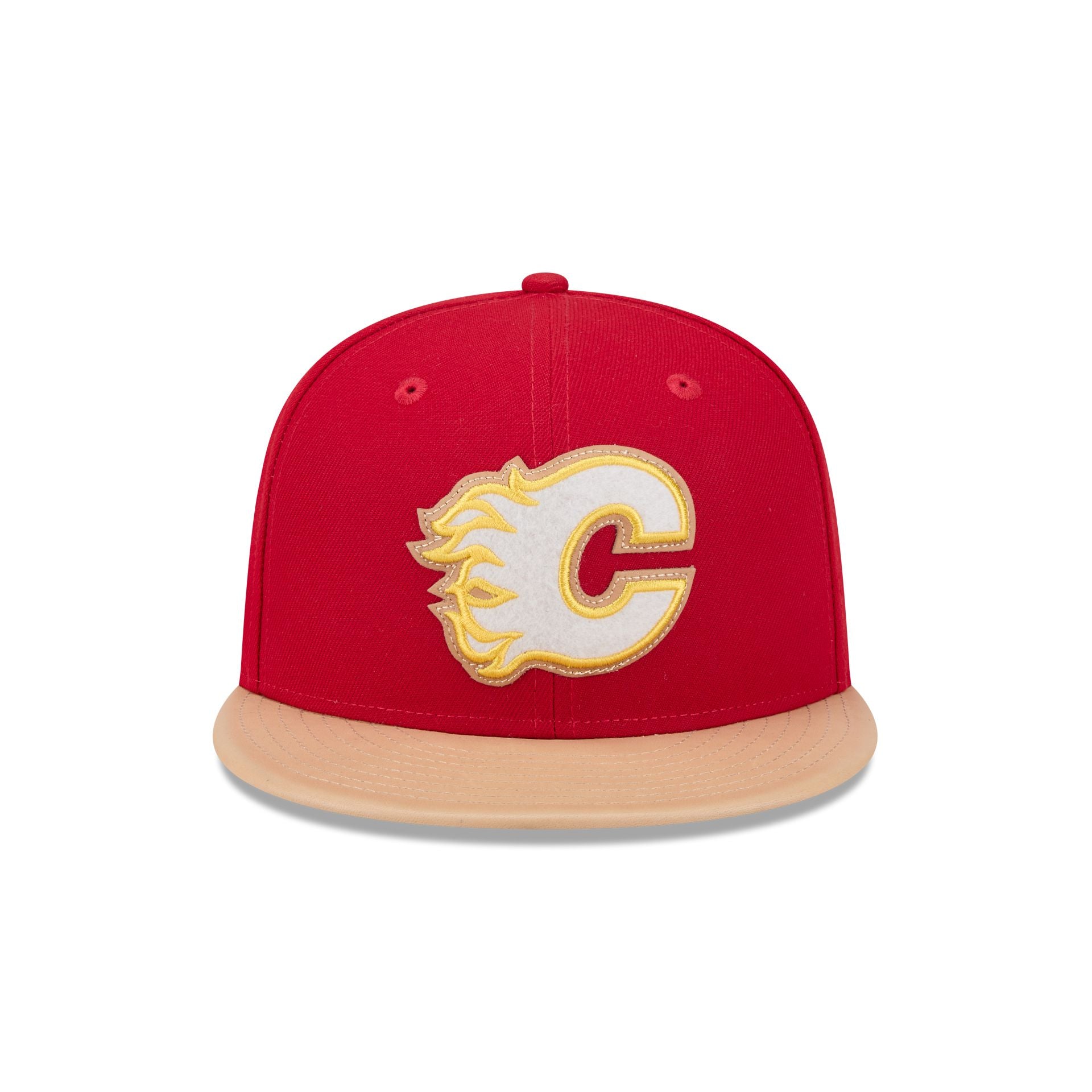 Calgary Flames Leather Visor 59FIFTY Fitted Hat