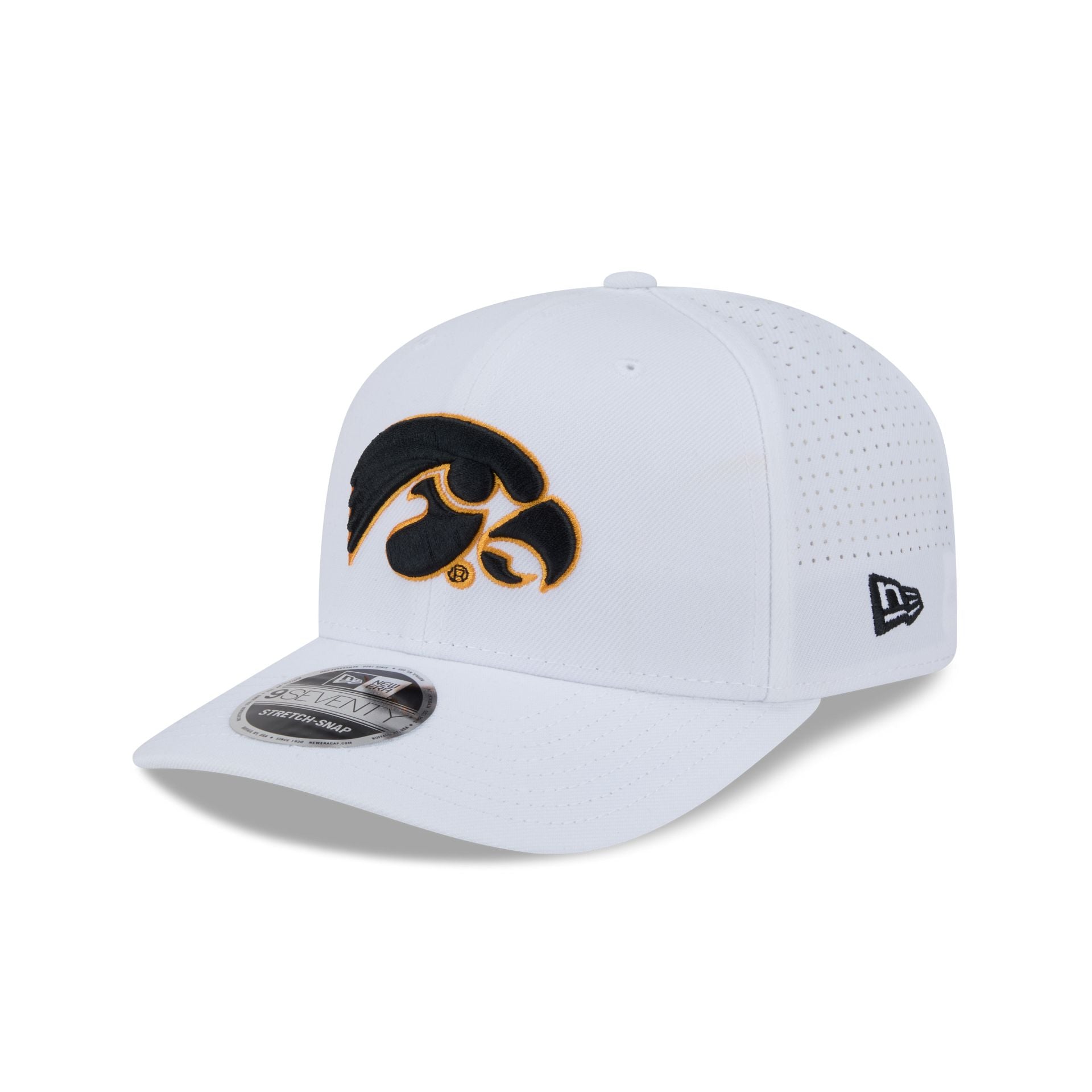 Iowa Hawkeyes Optic White Performance 9SEVENTY Stretch-Snap Hat - Nextgenmallstore
