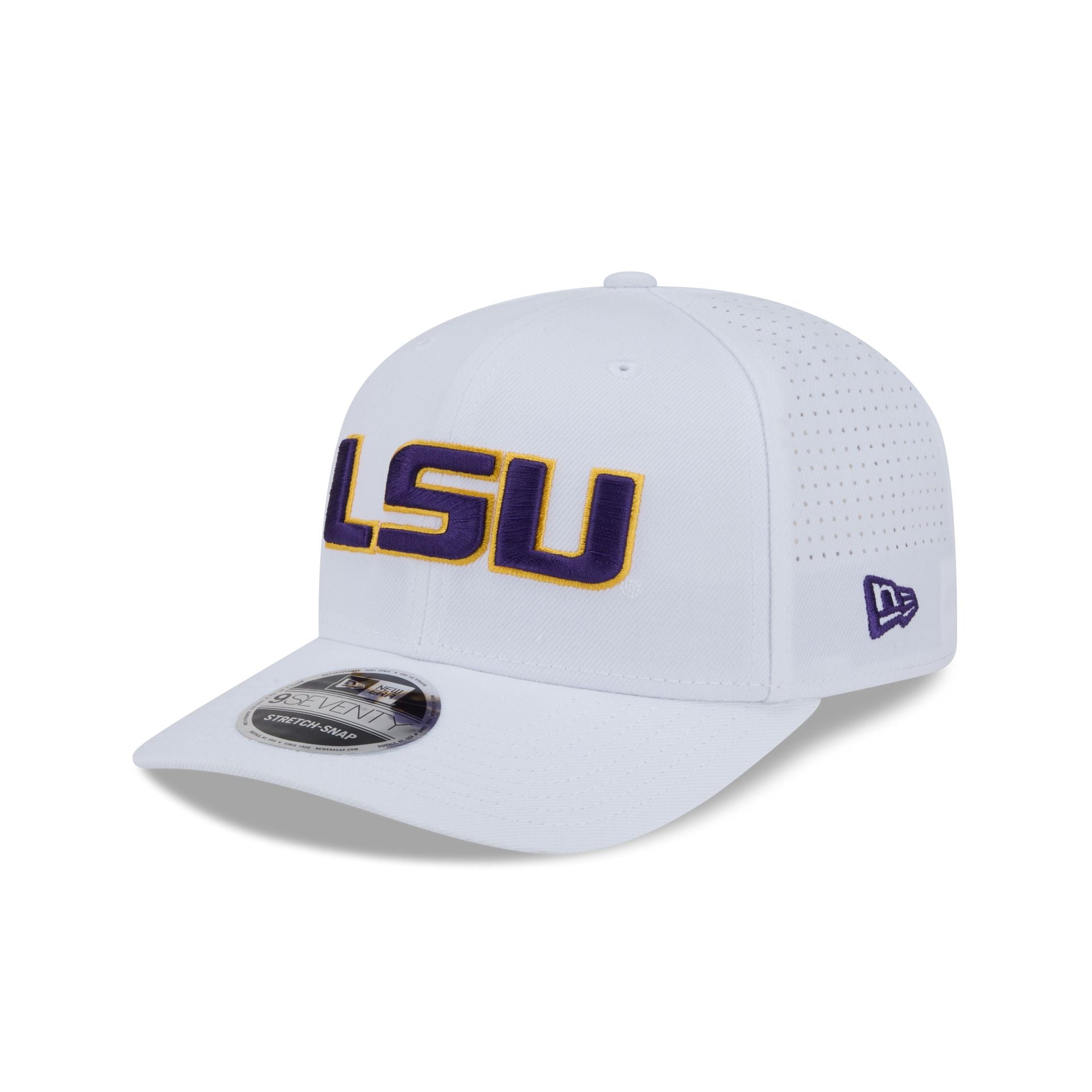 LSU Tigers Optic White Performance 9SEVENTY Stretch-Snap Hat