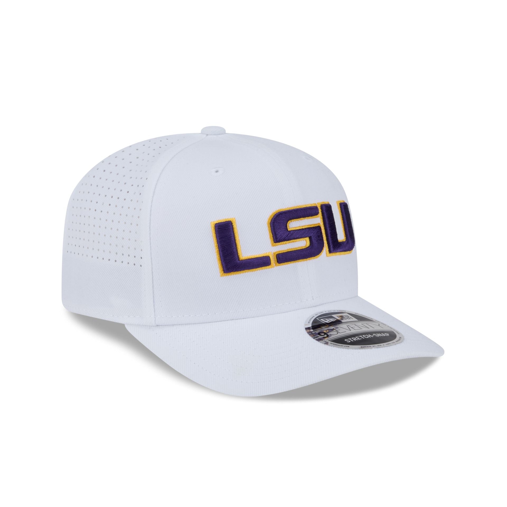 LSU Tigers Optic White Performance 9SEVENTY Stretch-Snap Hat