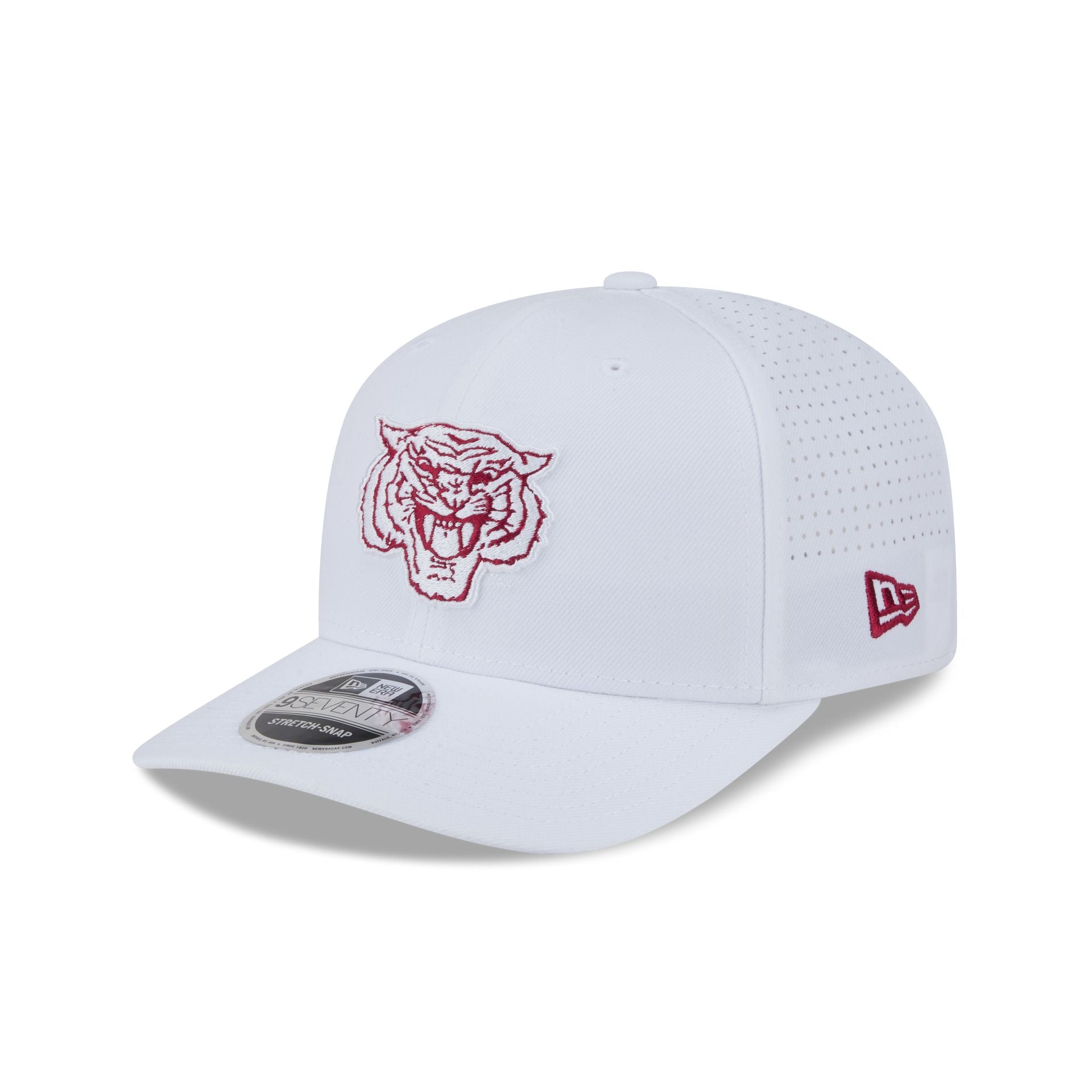 Morehouse Tigers Optic White Performance 9SEVENTY Stretch-Snap Hat - Nextgenmallstore