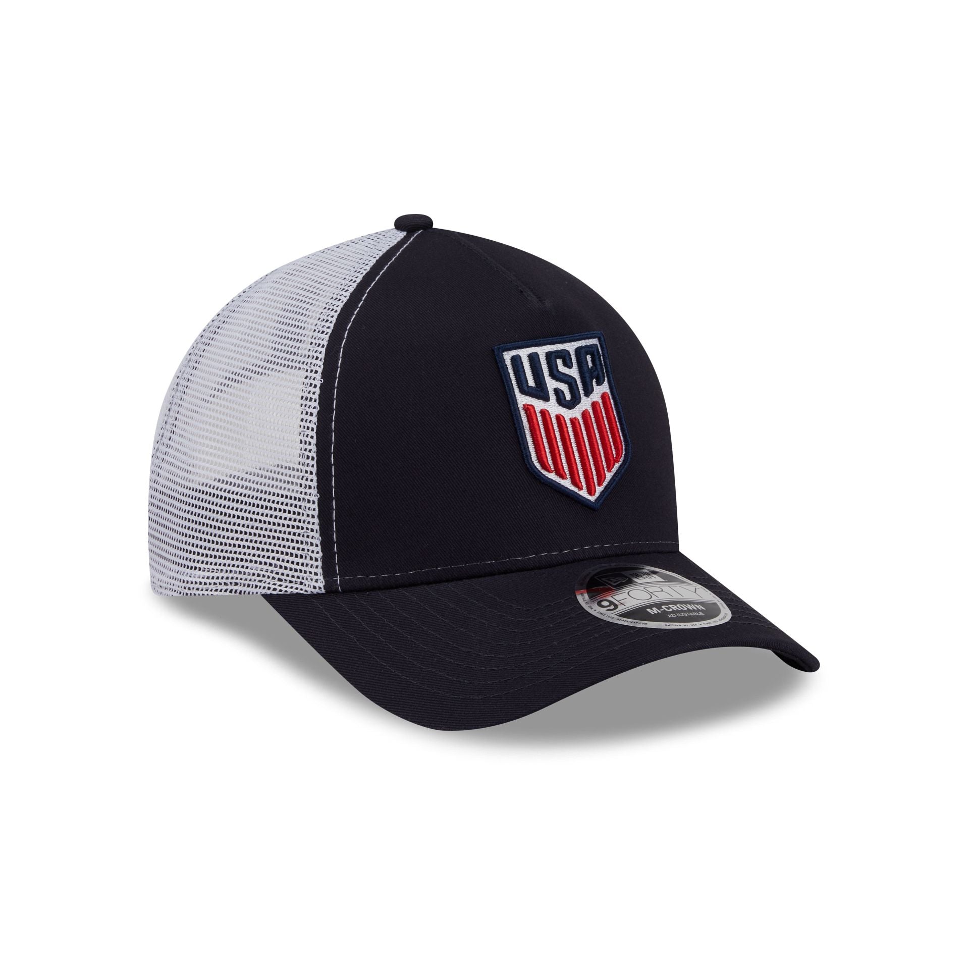 US Soccer Men's National Team Navy 9FORTY M-Crown A-Frame Trucker Hat