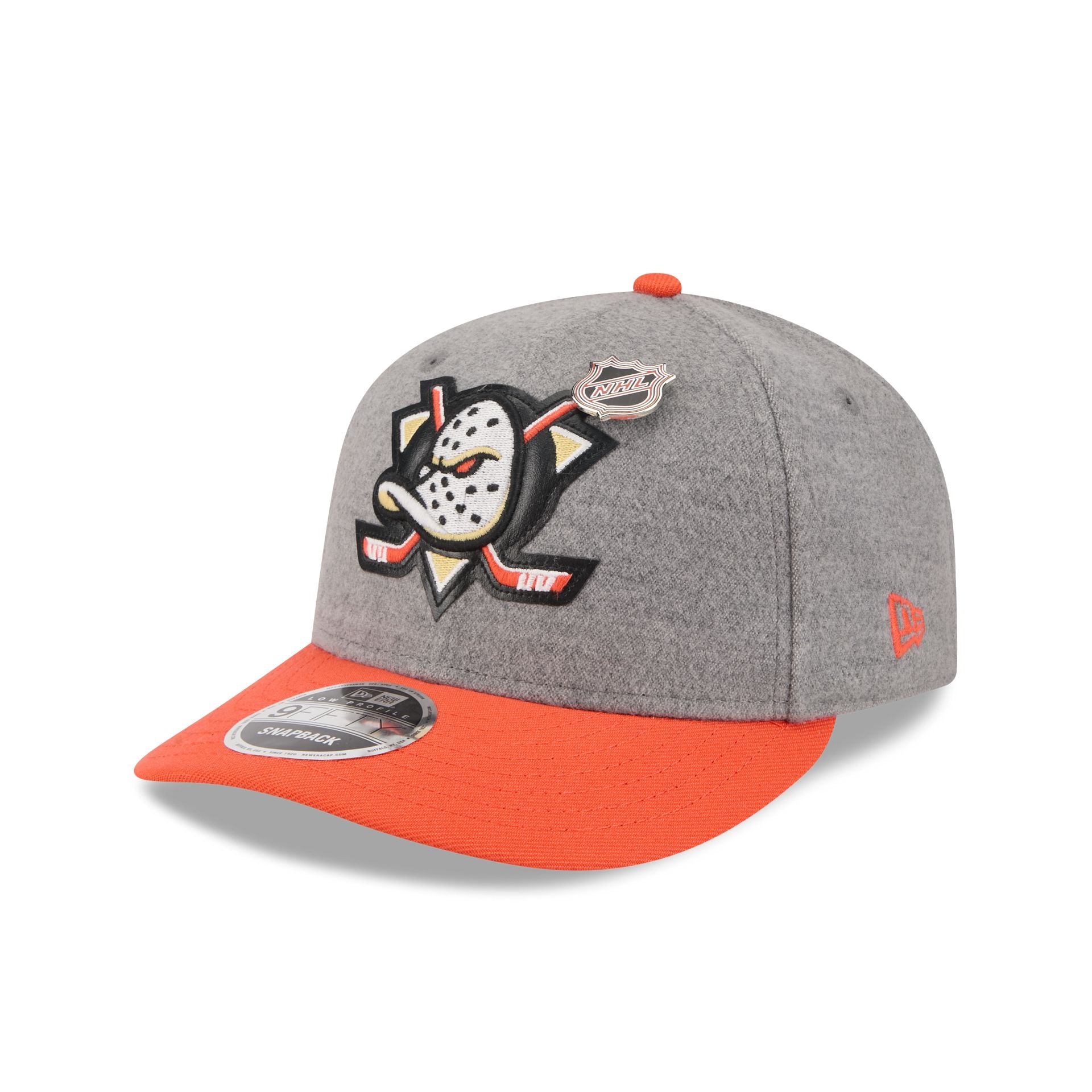 Anaheim Ducks Heather Gray Wool Low Profile 9FIFTY Snapback Hat