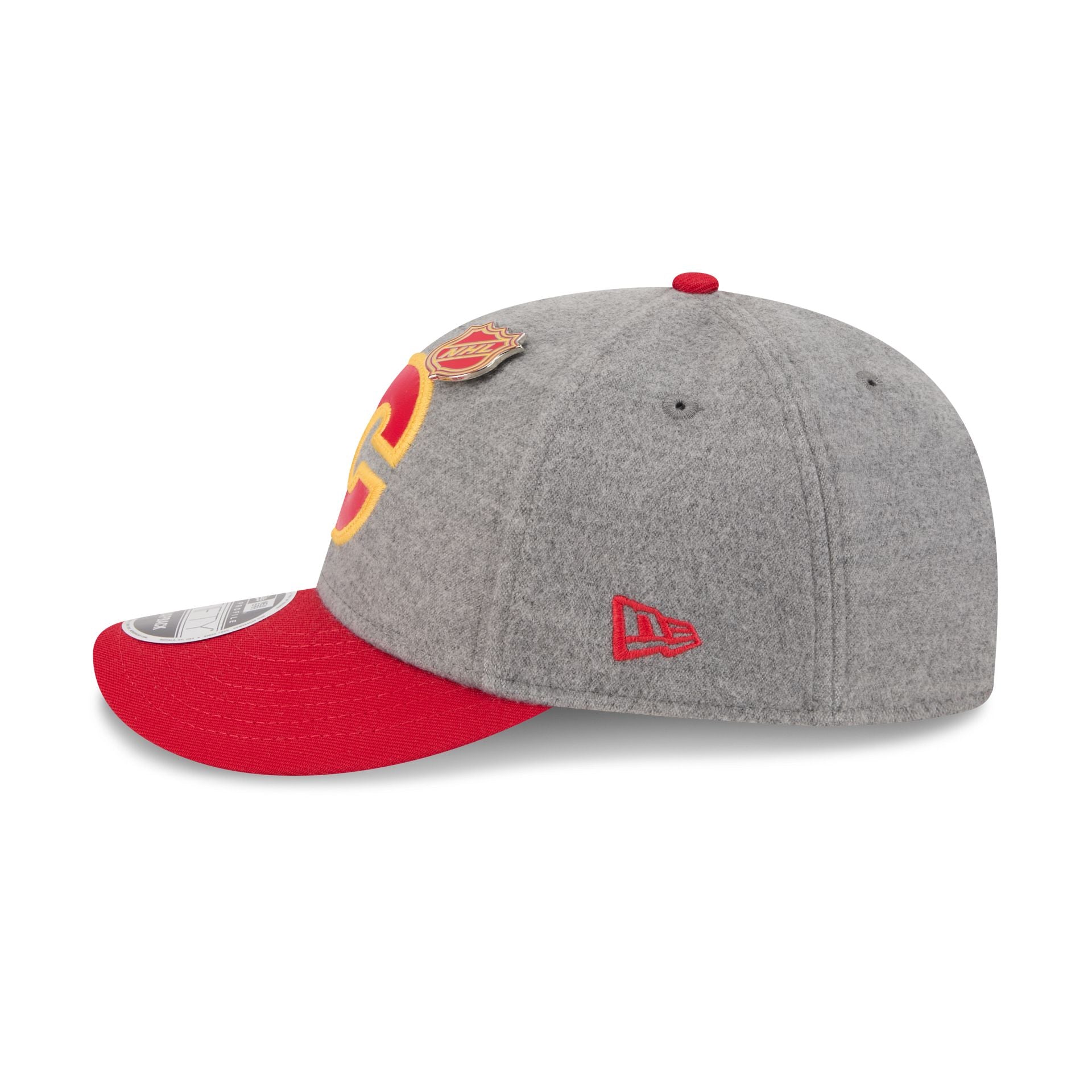 Calgary Flames Heather Gray Wool Low Profile 9FIFTY Snapback Hat