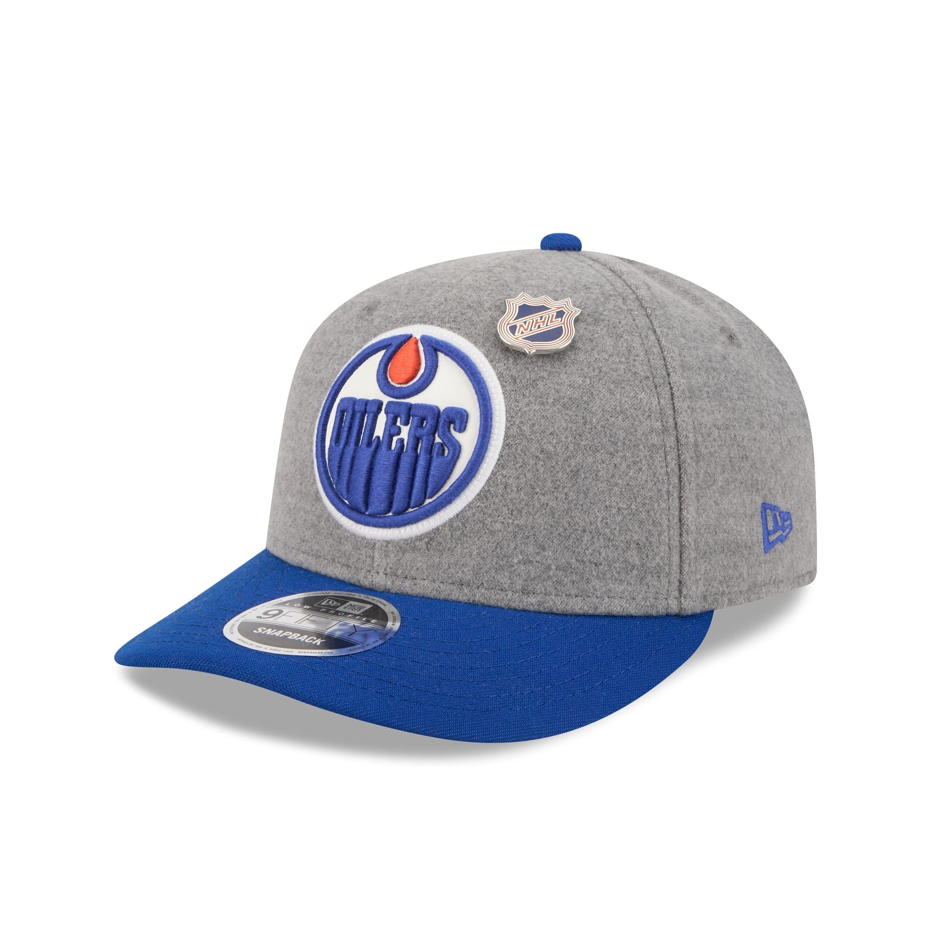 Edmonton Oilers Heather Gray Wool Low Profile 9FIFTY Snapback Hat