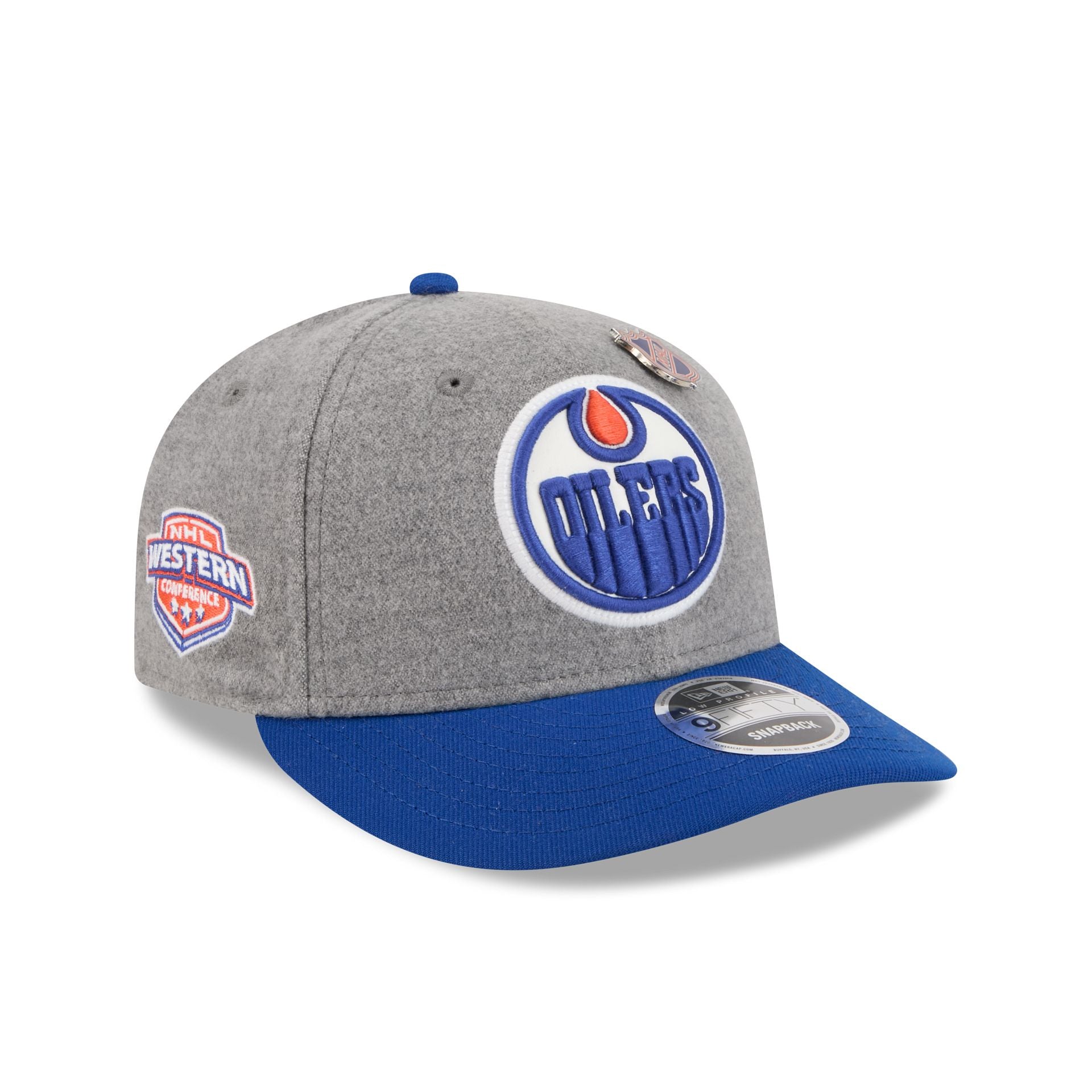 Edmonton Oilers Heather Gray Wool Low Profile 9FIFTY Snapback Hat