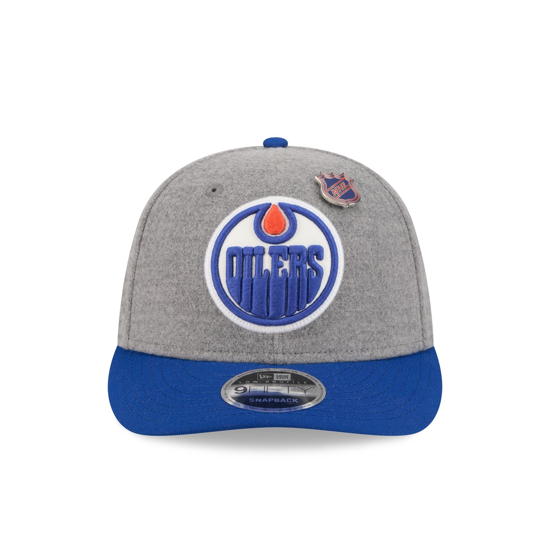 Edmonton Oilers Heather Gray Wool Low Profile 9FIFTY Snapback Hat