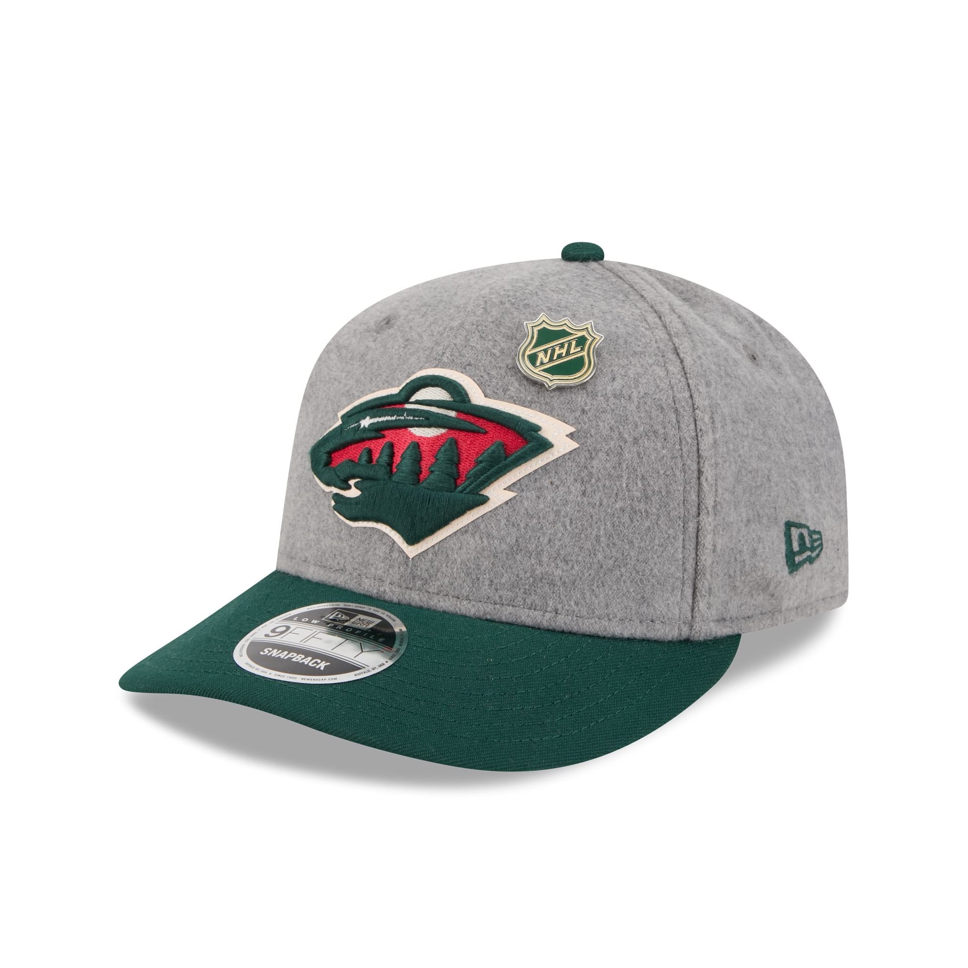 Minnesota Wild Heather Gray Wool Low Profile 9FIFTY Snapback Hat