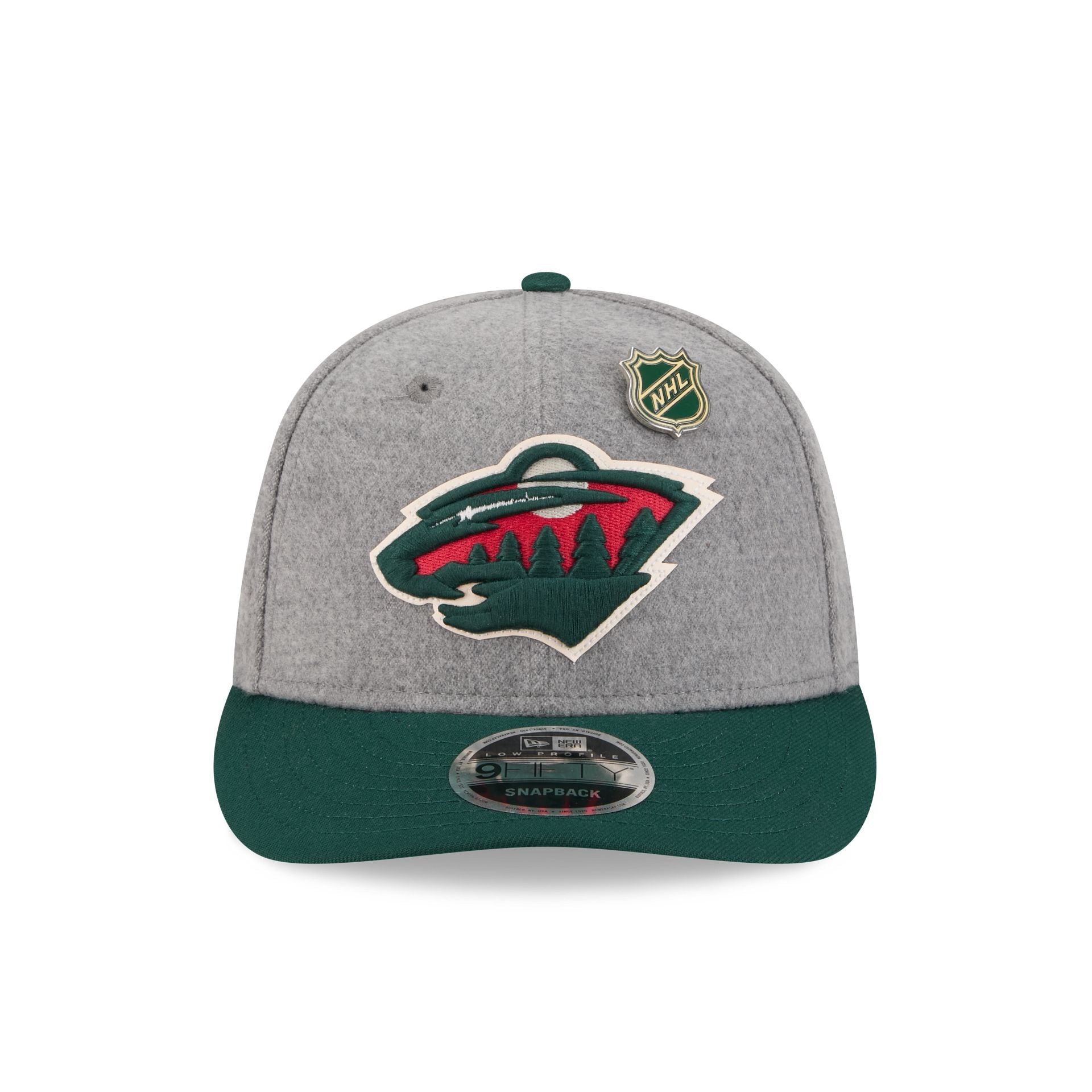 Minnesota Wild Heather Gray Wool Low Profile 9FIFTY Snapback Hat