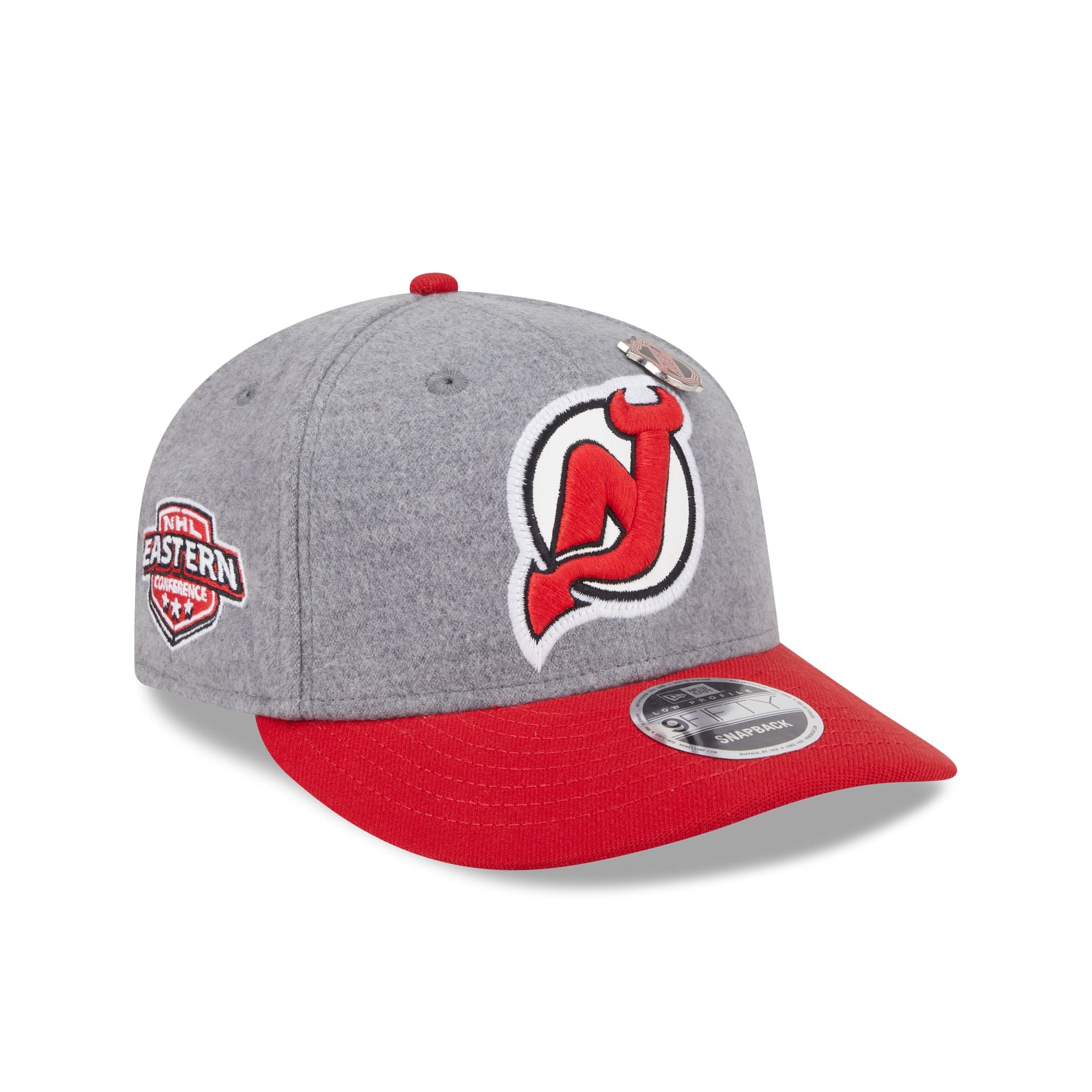 New Jersey Devils Heather Gray Wool Low Profile 9FIFTY Snapback Hat - Nextgenmallstore