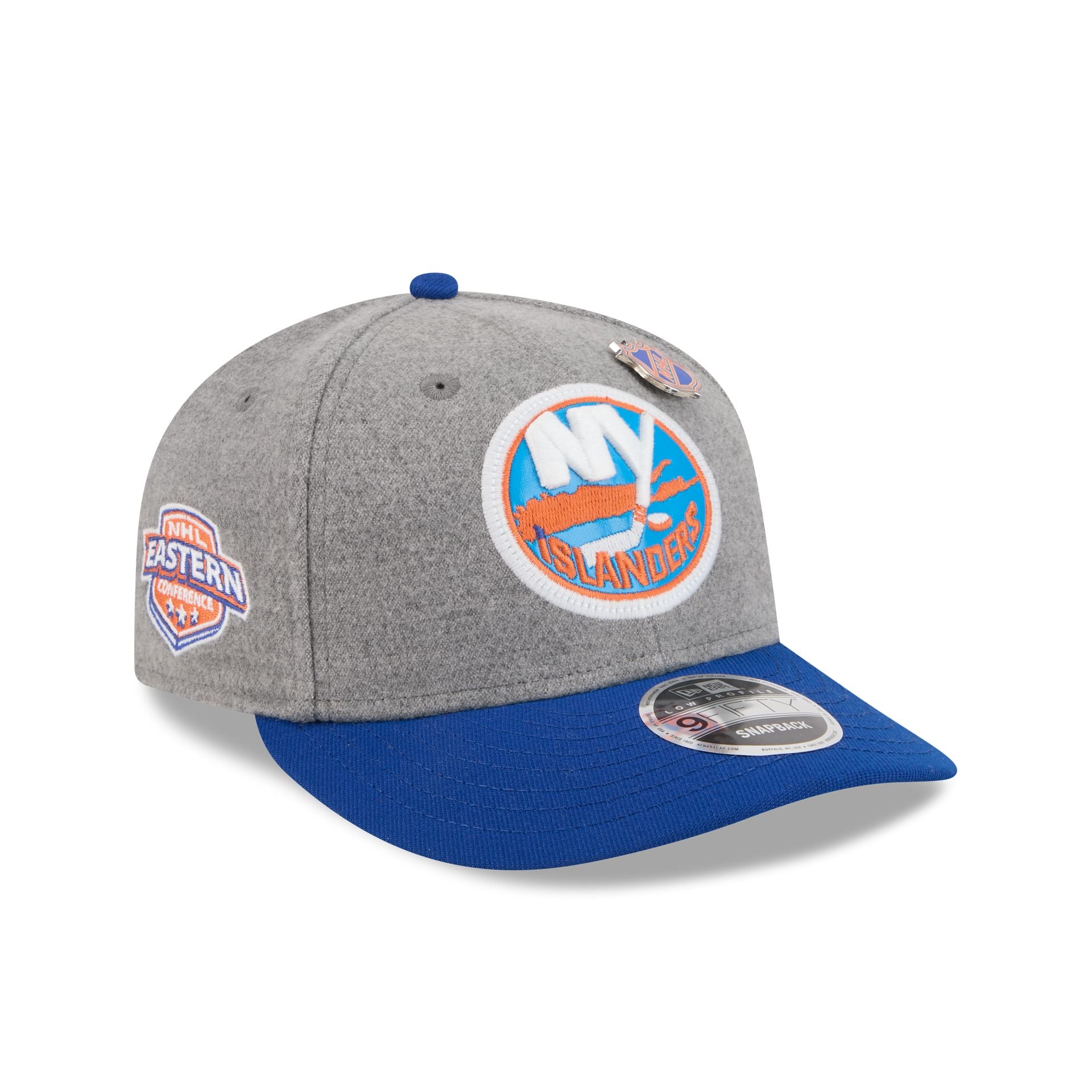 New York Islanders Heather Gray Wool Low Profile 9FIFTY Snapback Hat - Nextgenmallstore
