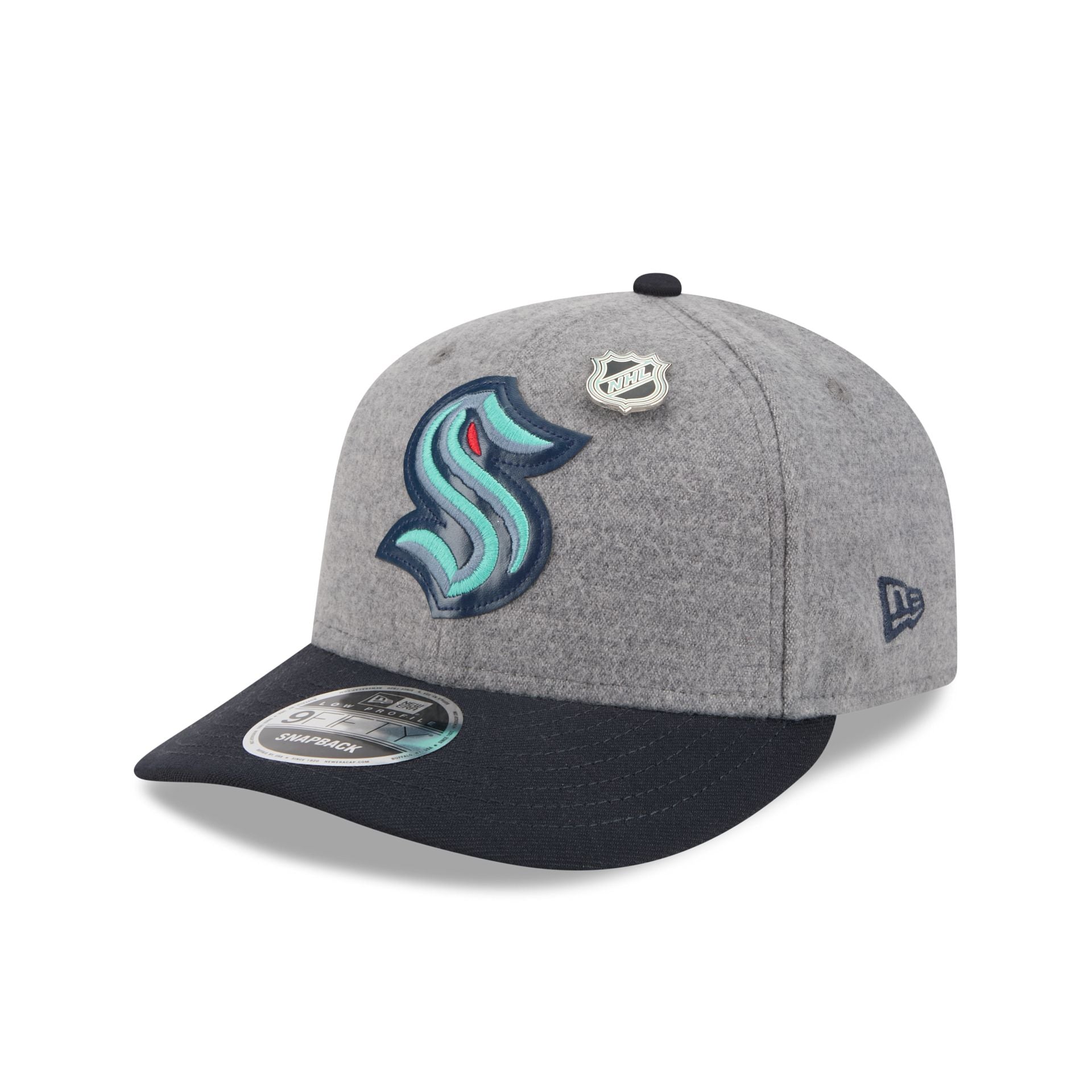 Seattle Kraken Heather Gray Wool Low Profile 9FIFTY Snapback Hat