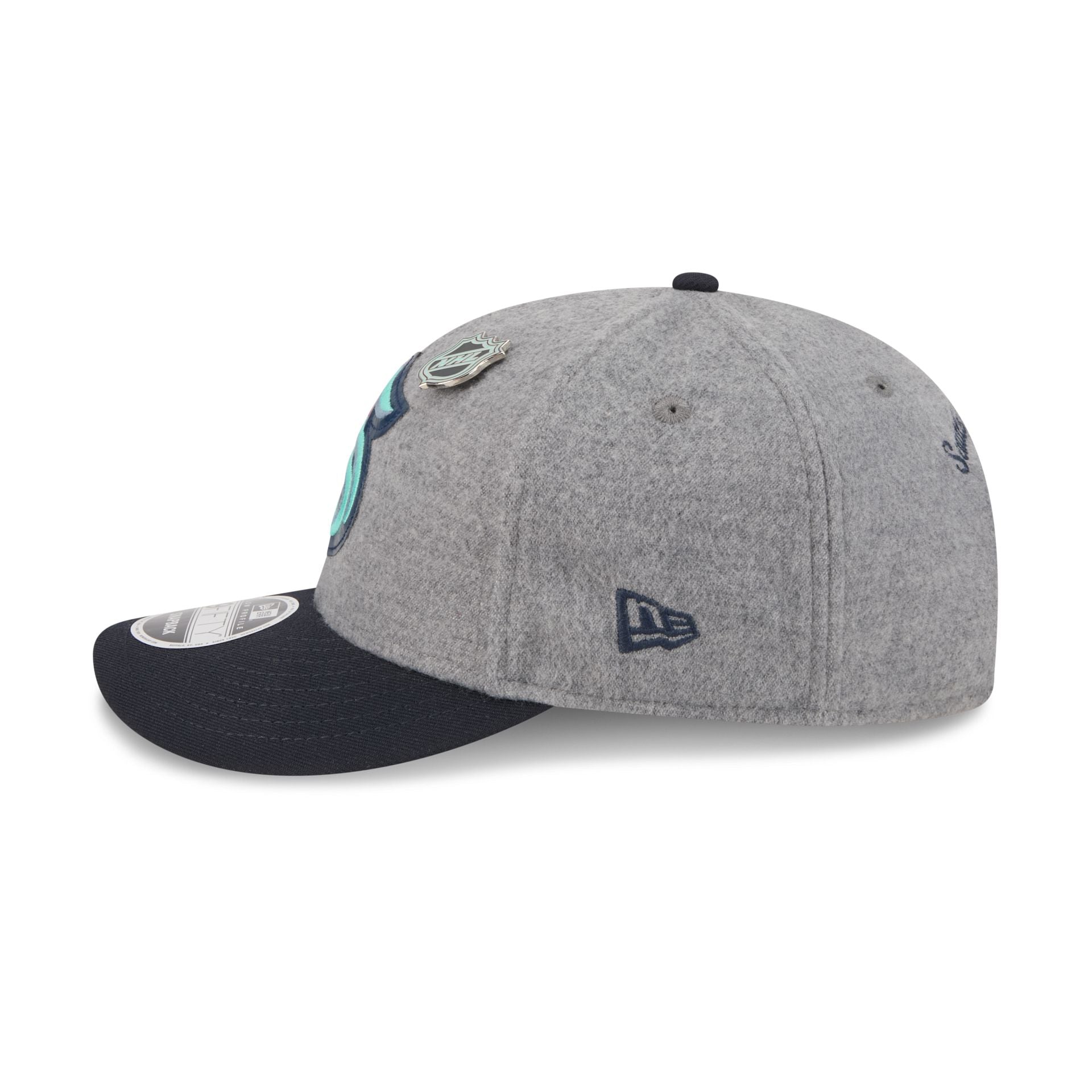 Seattle Kraken Heather Gray Wool Low Profile 9FIFTY Snapback Hat