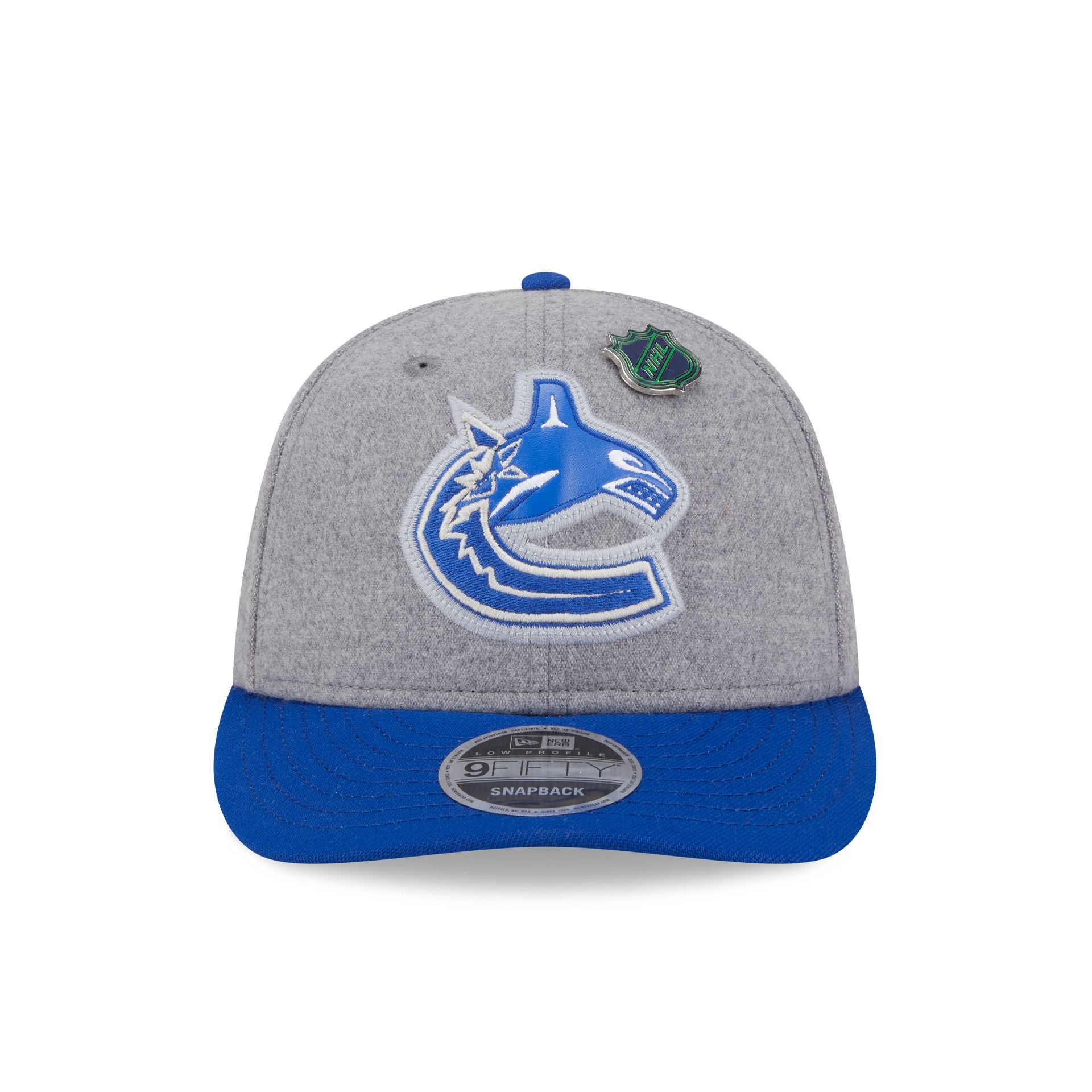 Vancouver Canucks Heather Gray Wool Low Profile 9FIFTY Snapback Hat