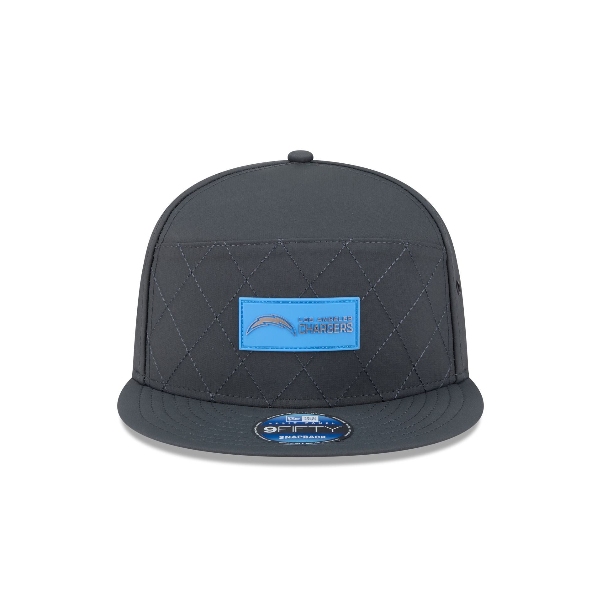 Los Angeles Chargers 2025 Sideline Cold Weather Steel Clouds Split Panel 9FIFTY Snapback Hat