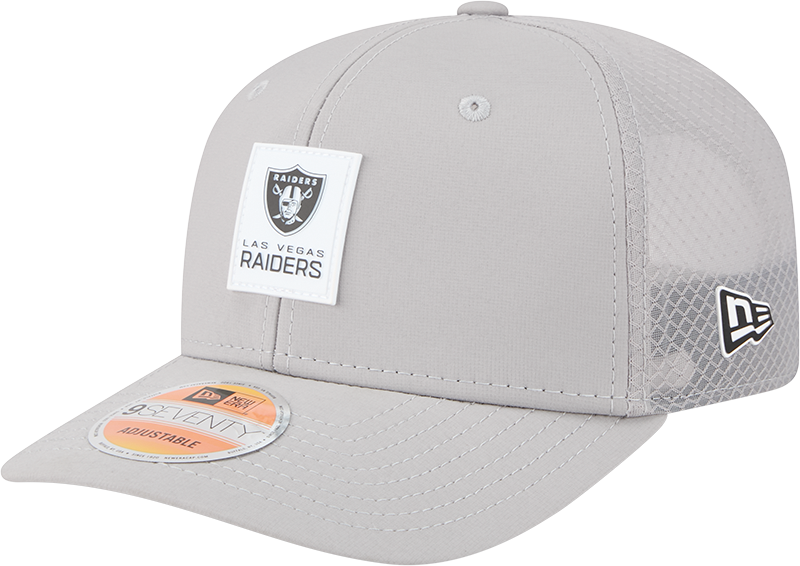 Las Vegas Raiders 2025 Sideline Hot Weather Gray 9SEVENTY Trucker Hat