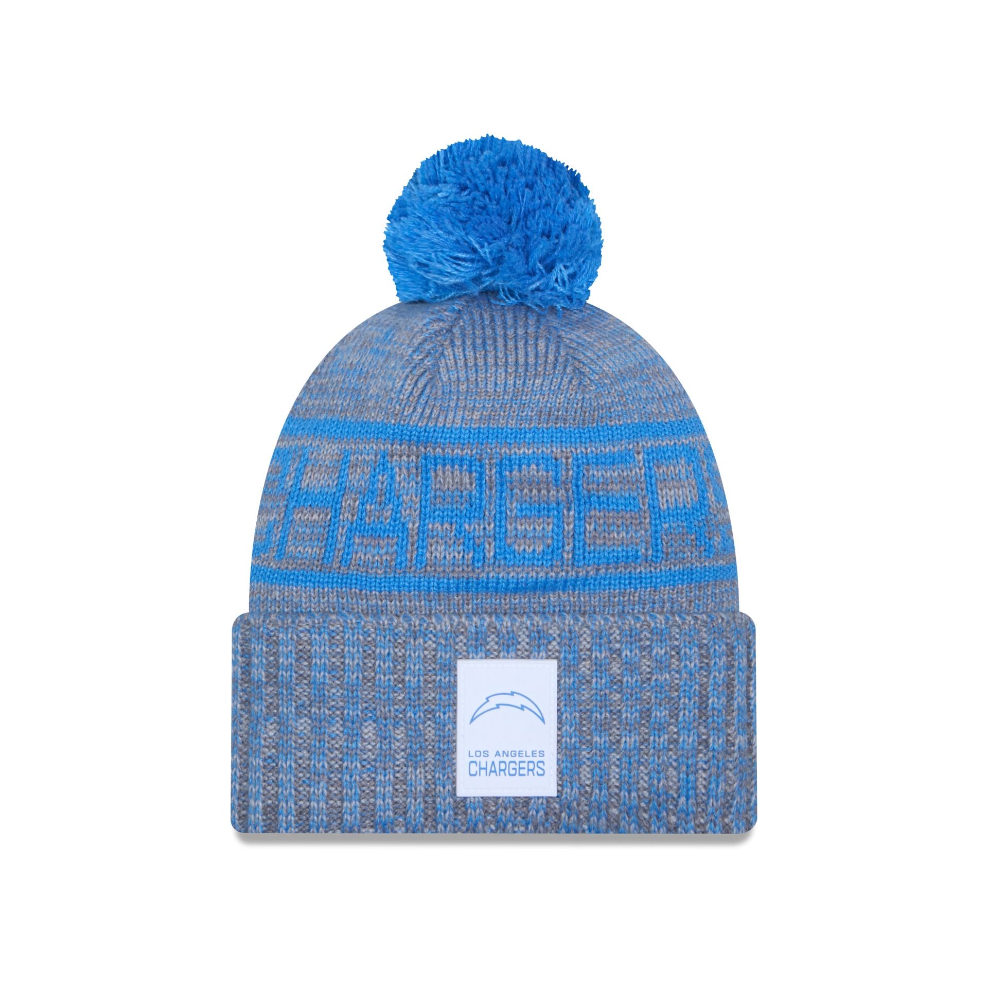 Los Angeles Chargers 2025 Sideline Cold Weather Gray Pom Knit Hat