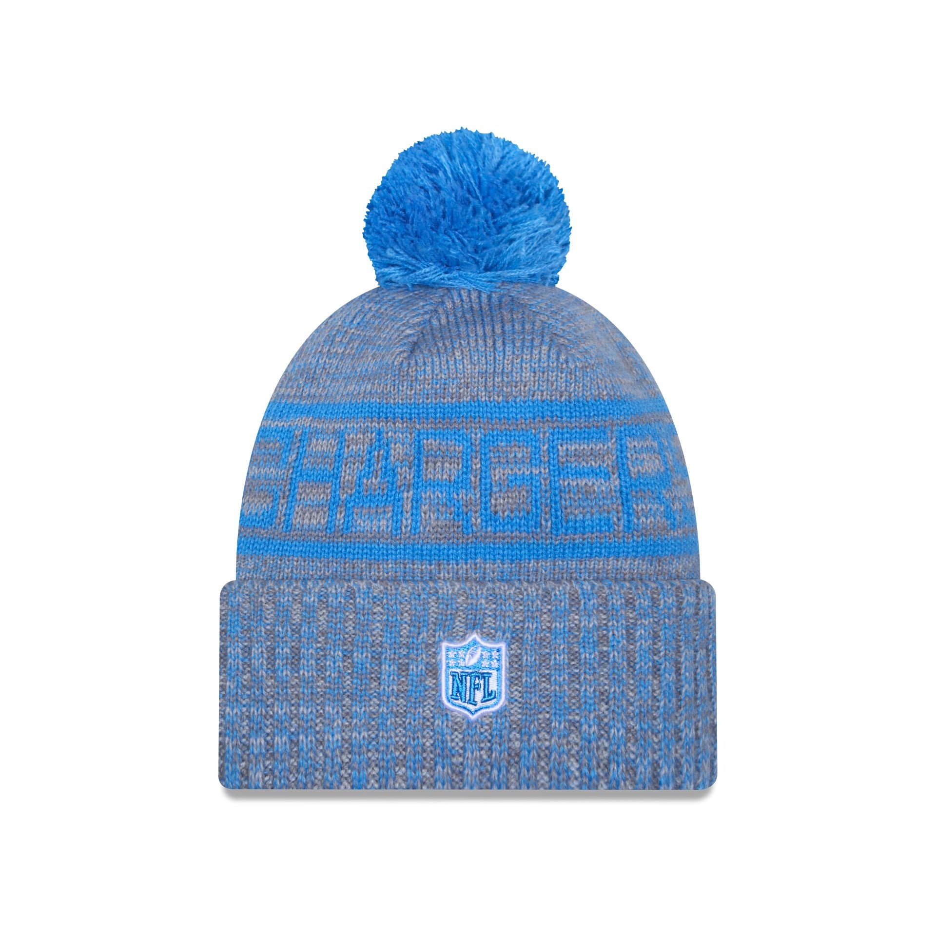 Los Angeles Chargers 2025 Sideline Cold Weather Gray Pom Knit Hat