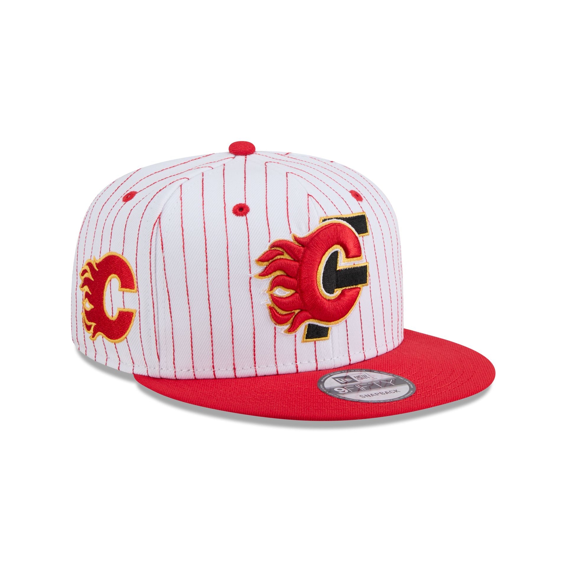 Calgary Flames Deceptor Pinstripe 9FIFTY Snapback Hat - Nextgenmallstore