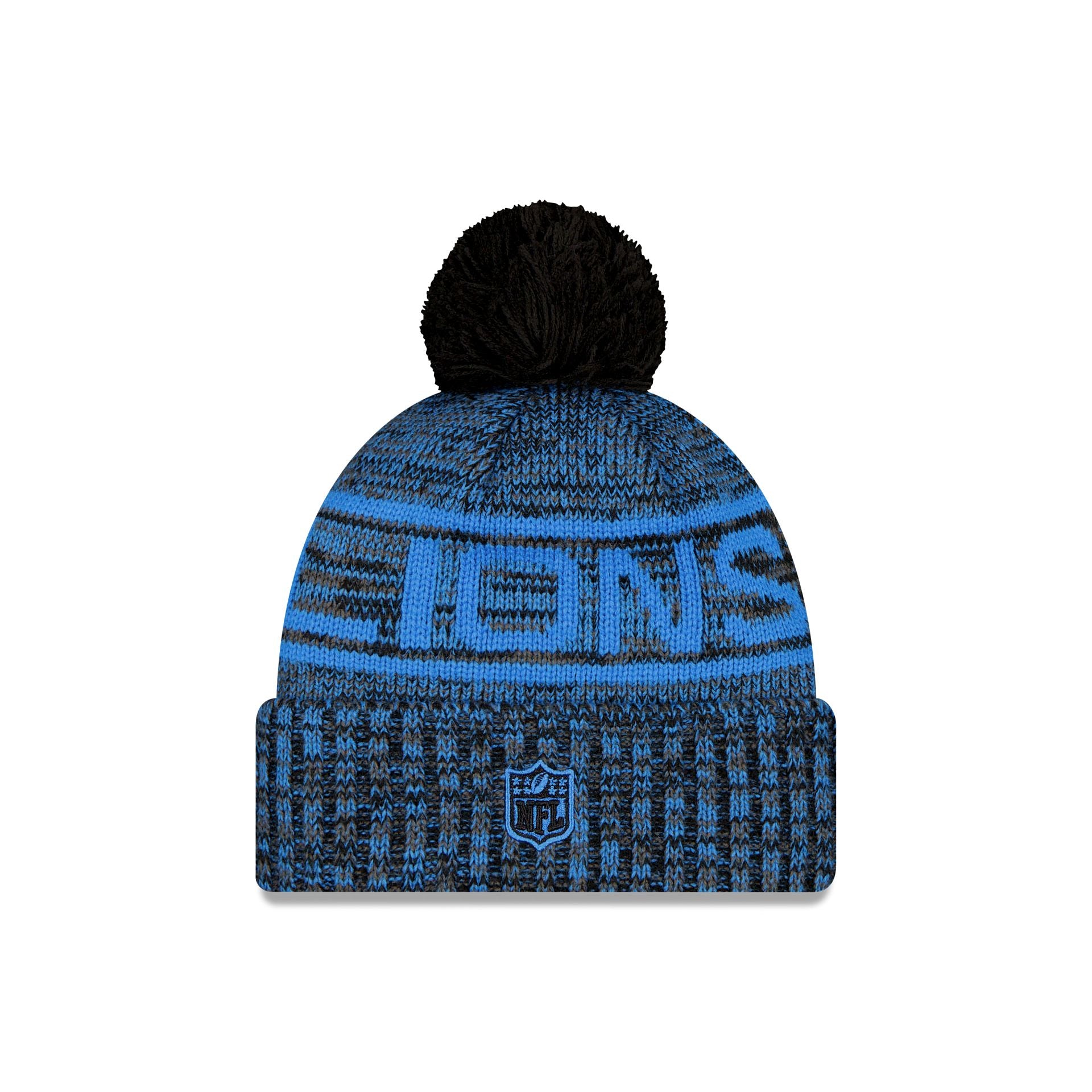 Detroit Lions 2025 Sideline Cold Weather Black Pom Knit Hat