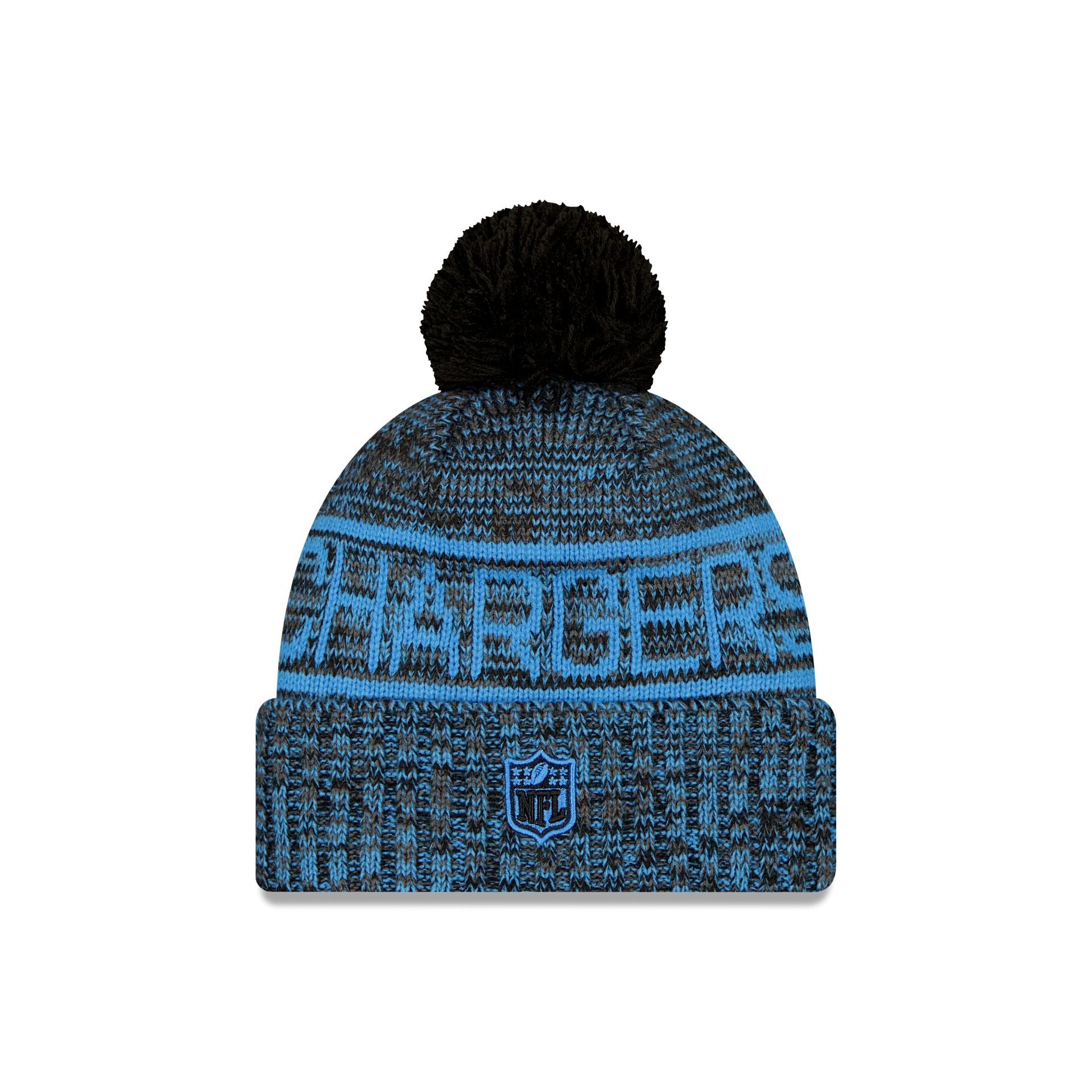 Los Angeles Chargers 2025 Sideline Cold Weather Black Pom Knit Hat