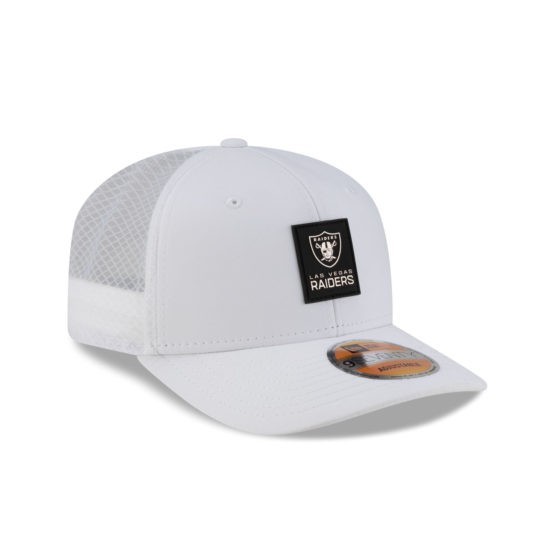 Las Vegas Raiders 2025 Sideline Hot Weather White 9SEVENTY Trucker Hat