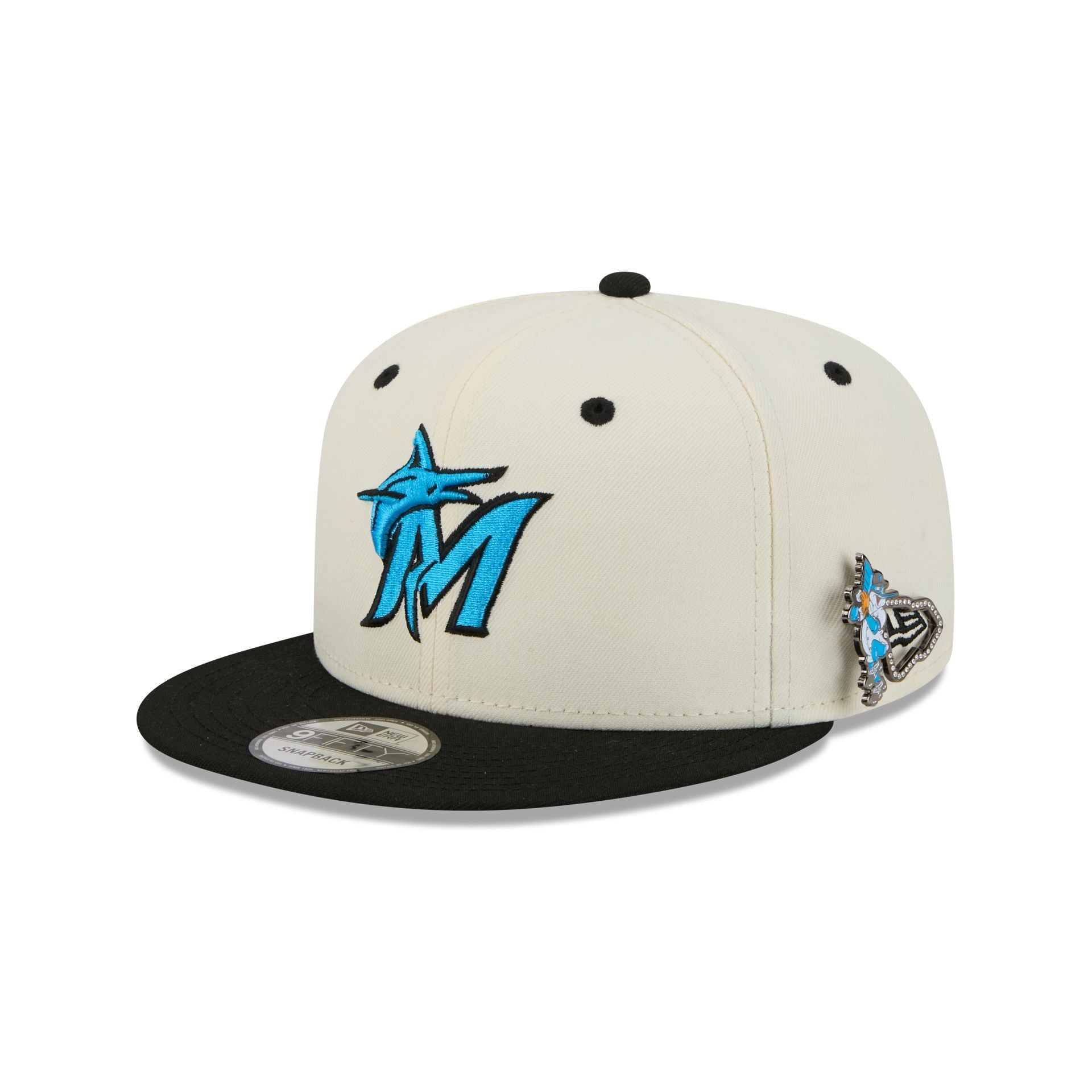 Miami Marlins Mascot Pin 9FIFTY Snapback Hat - Nextgenmallstore