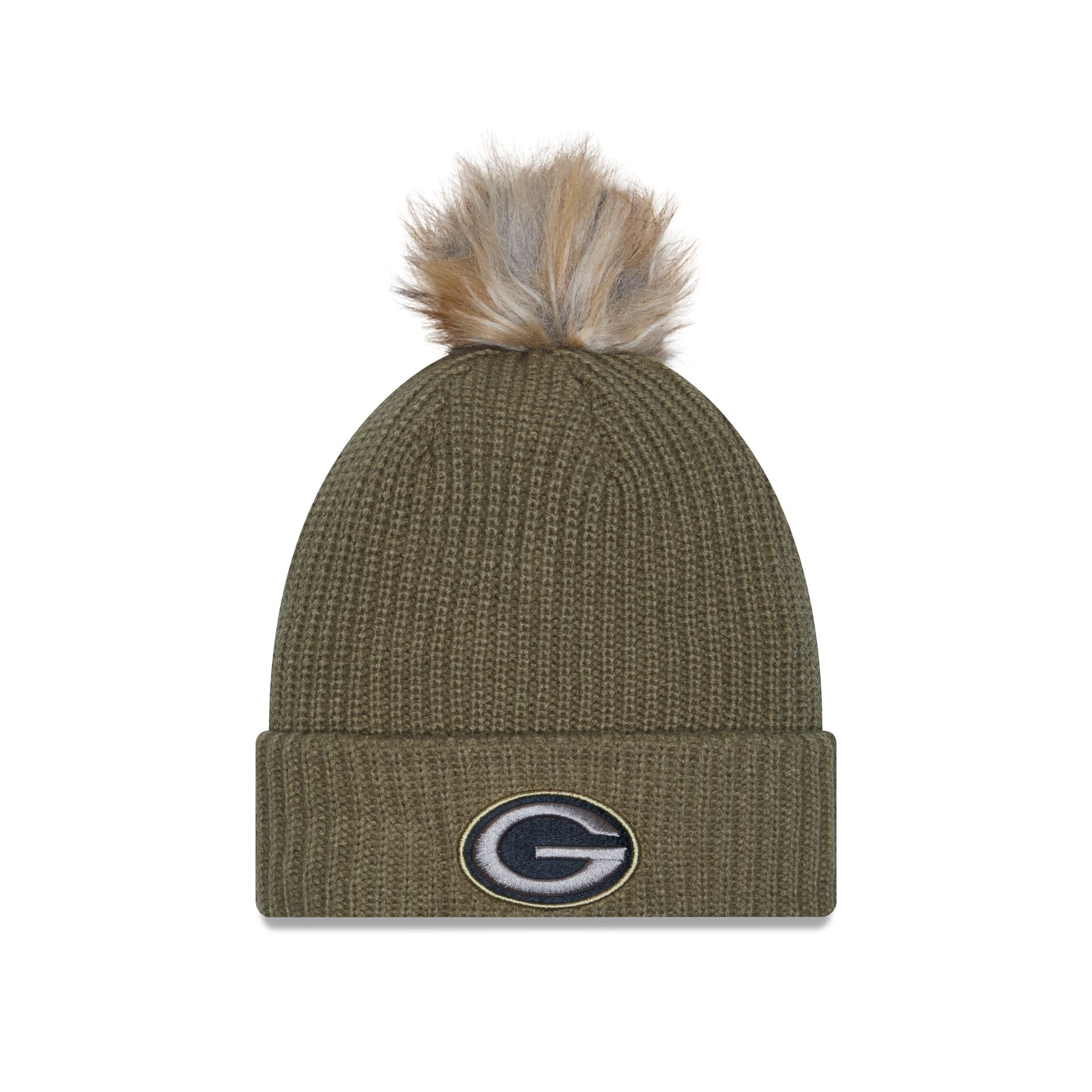 Green Bay Packers 2025 Salute to Service Women's Pom Knit Hat