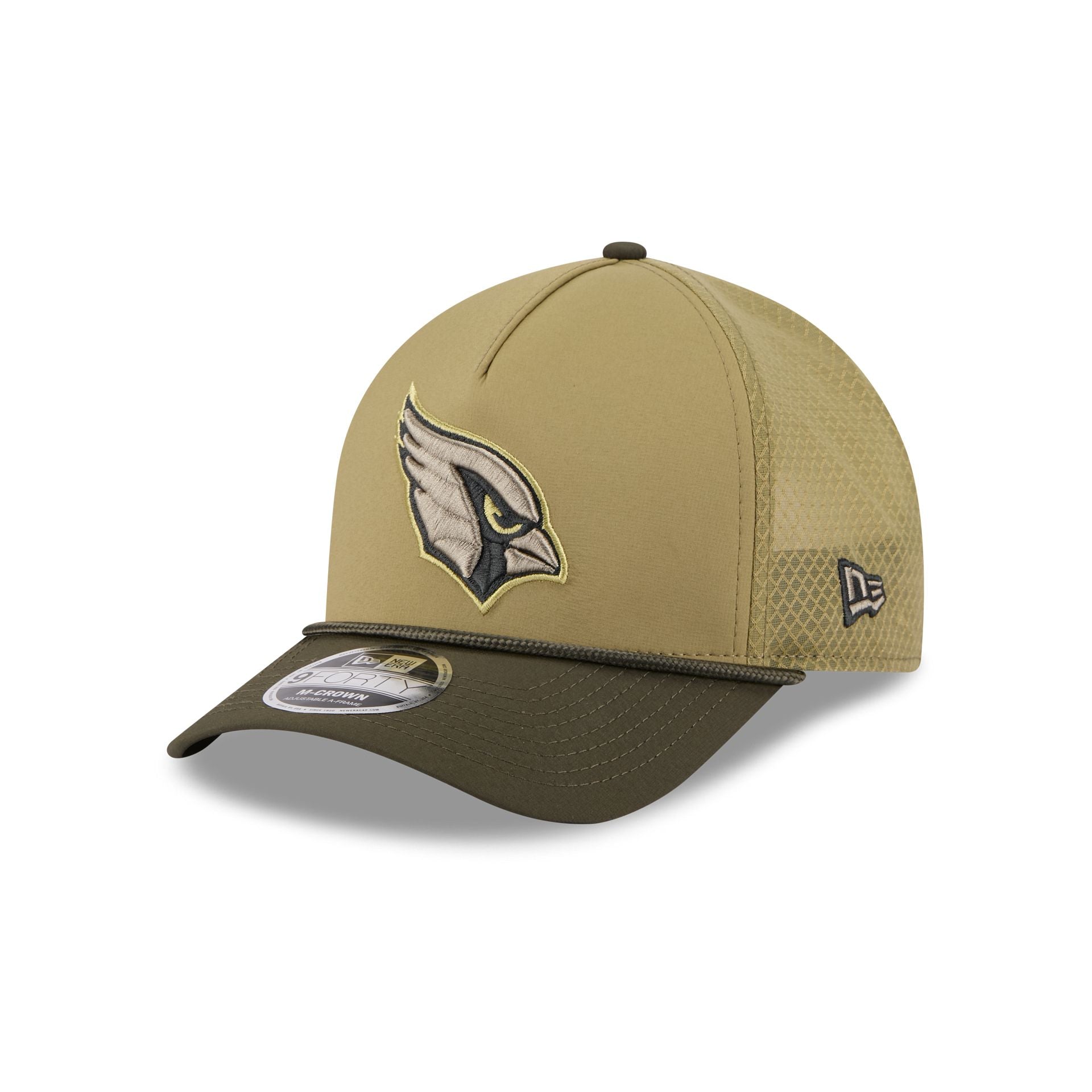 Arizona Cardinals 2025 Salute to Service 9FORTY M-Crown A-Frame Trucker Hat