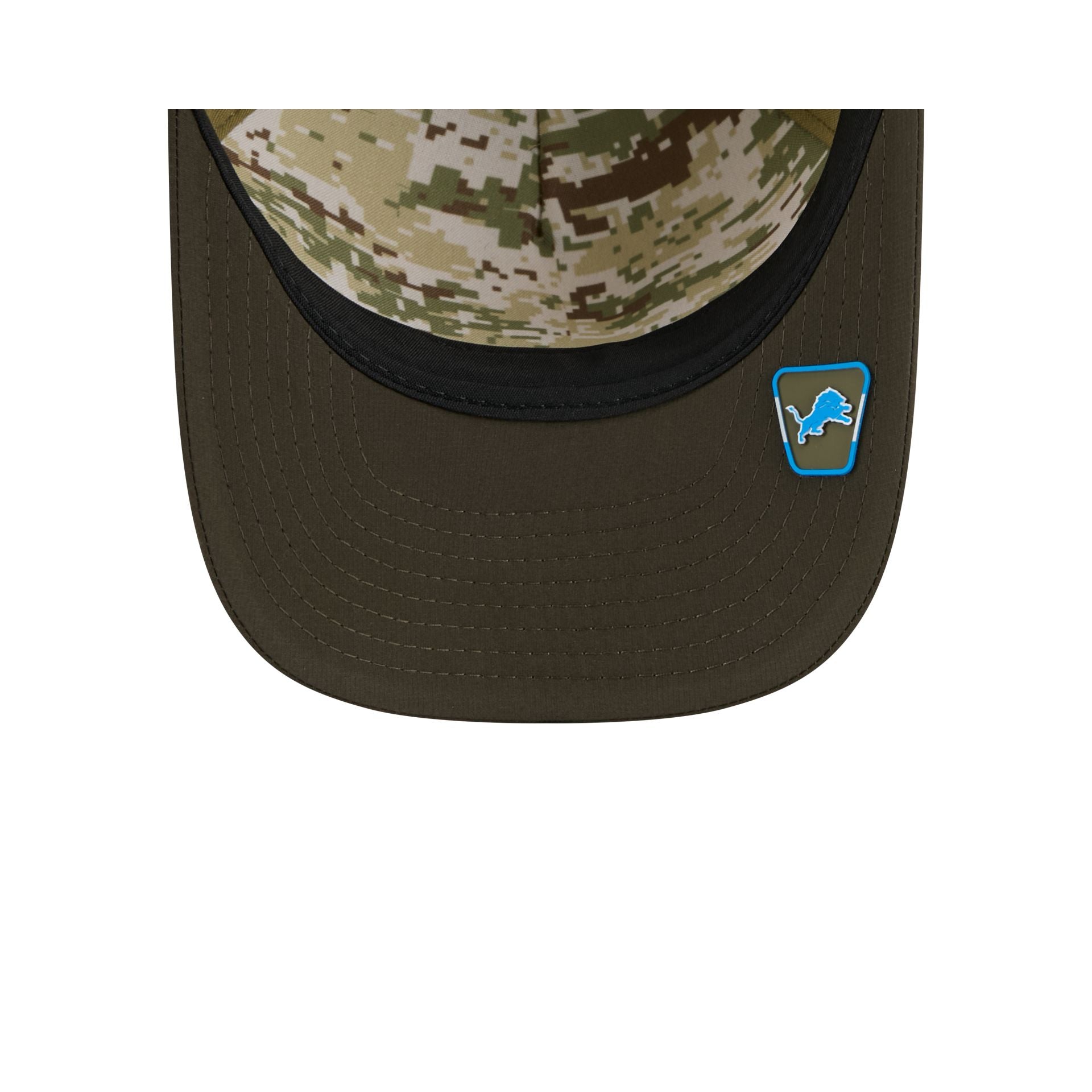 Detroit Lions 2025 Salute to Service 9FORTY M-Crown A-Frame Trucker Hat