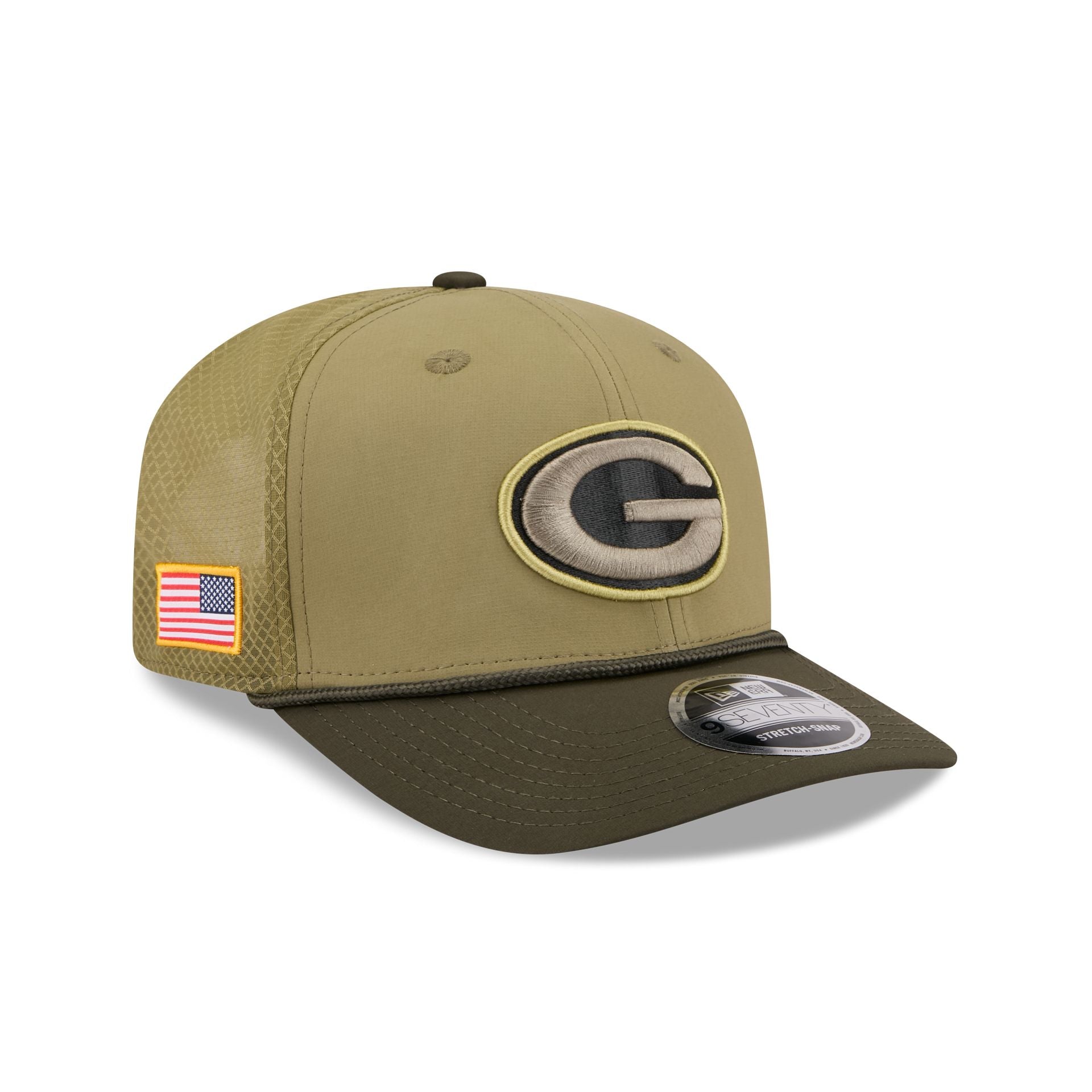 Green Bay Packers 2025 Salute to Service 9SEVENTY Trucker Hat