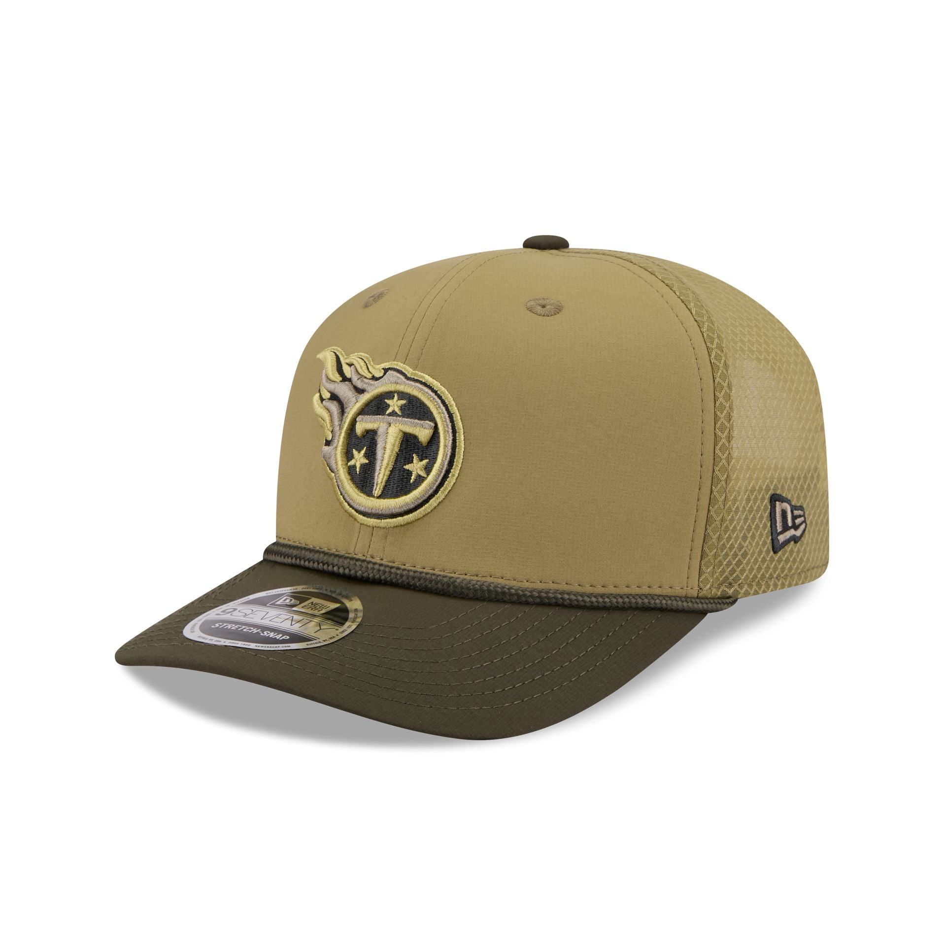 Tennessee Titans 2025 Salute to Service 9SEVENTY Trucker Hat