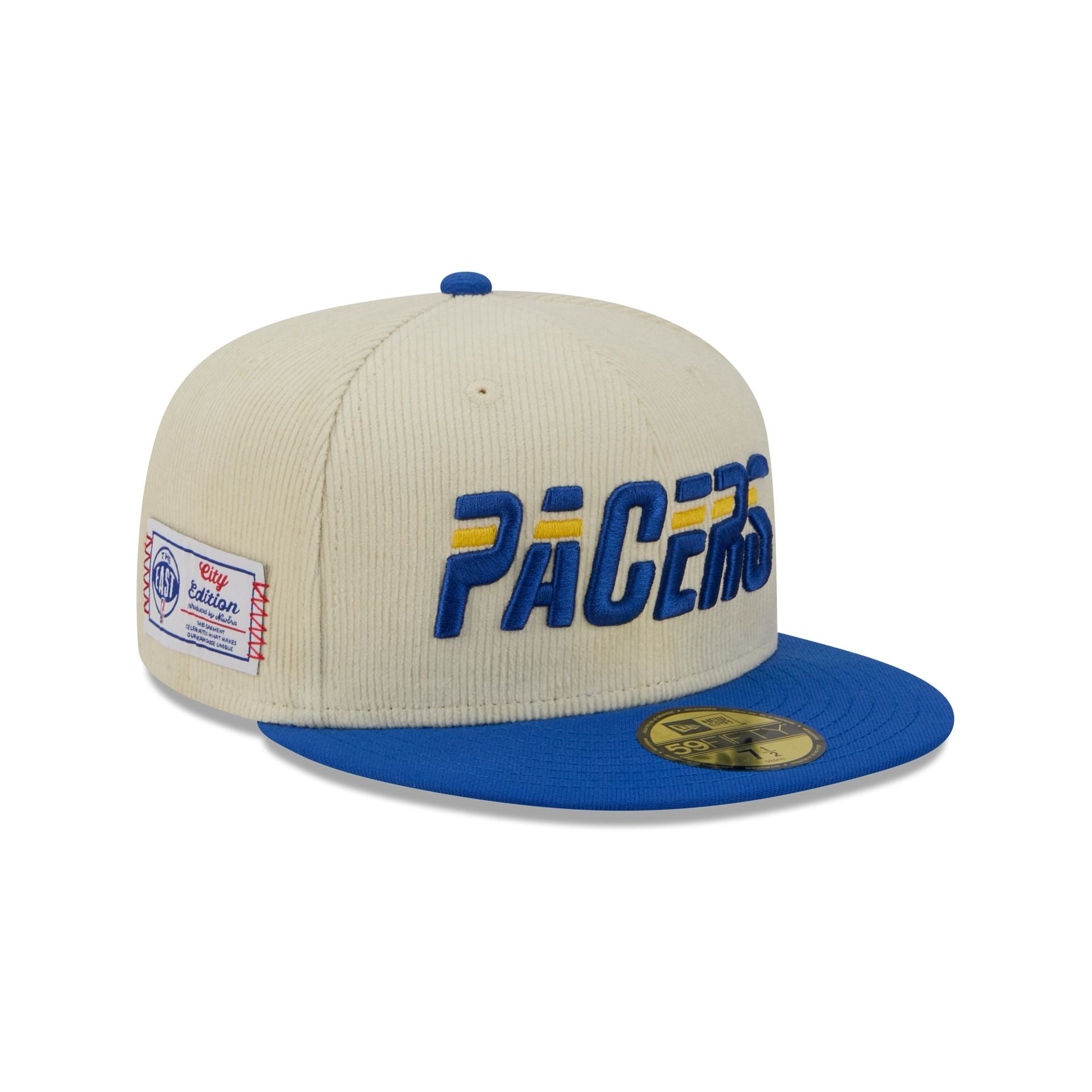 Indiana Pacers 2025 City Edition Chrome White Corduroy 59FIFTY Fitted Hat - Nextgenmallstore