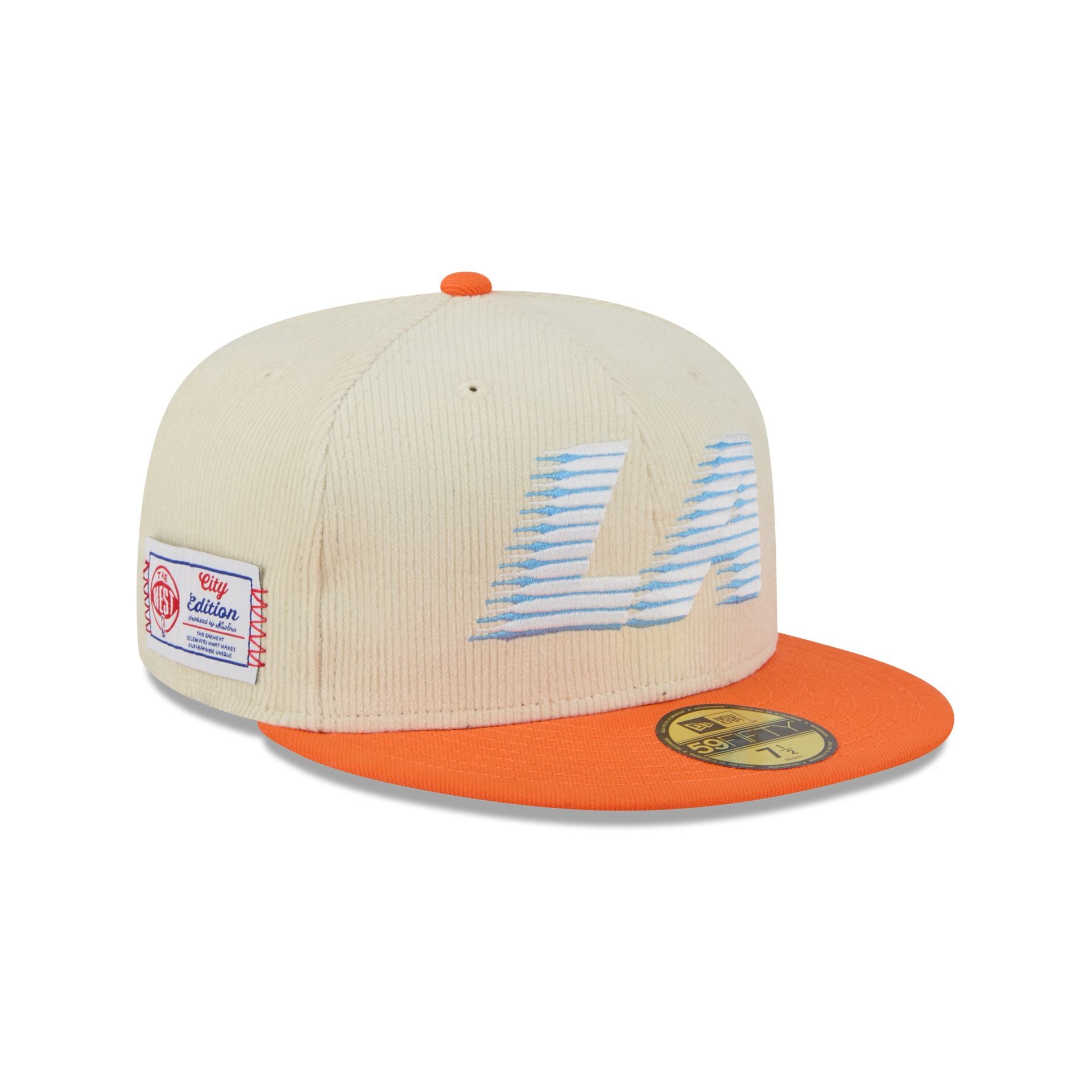 Los Angeles Clippers 2025 City Edition Chrome White Corduroy 59FIFTY Fitted Hat - Nextgenmallstore