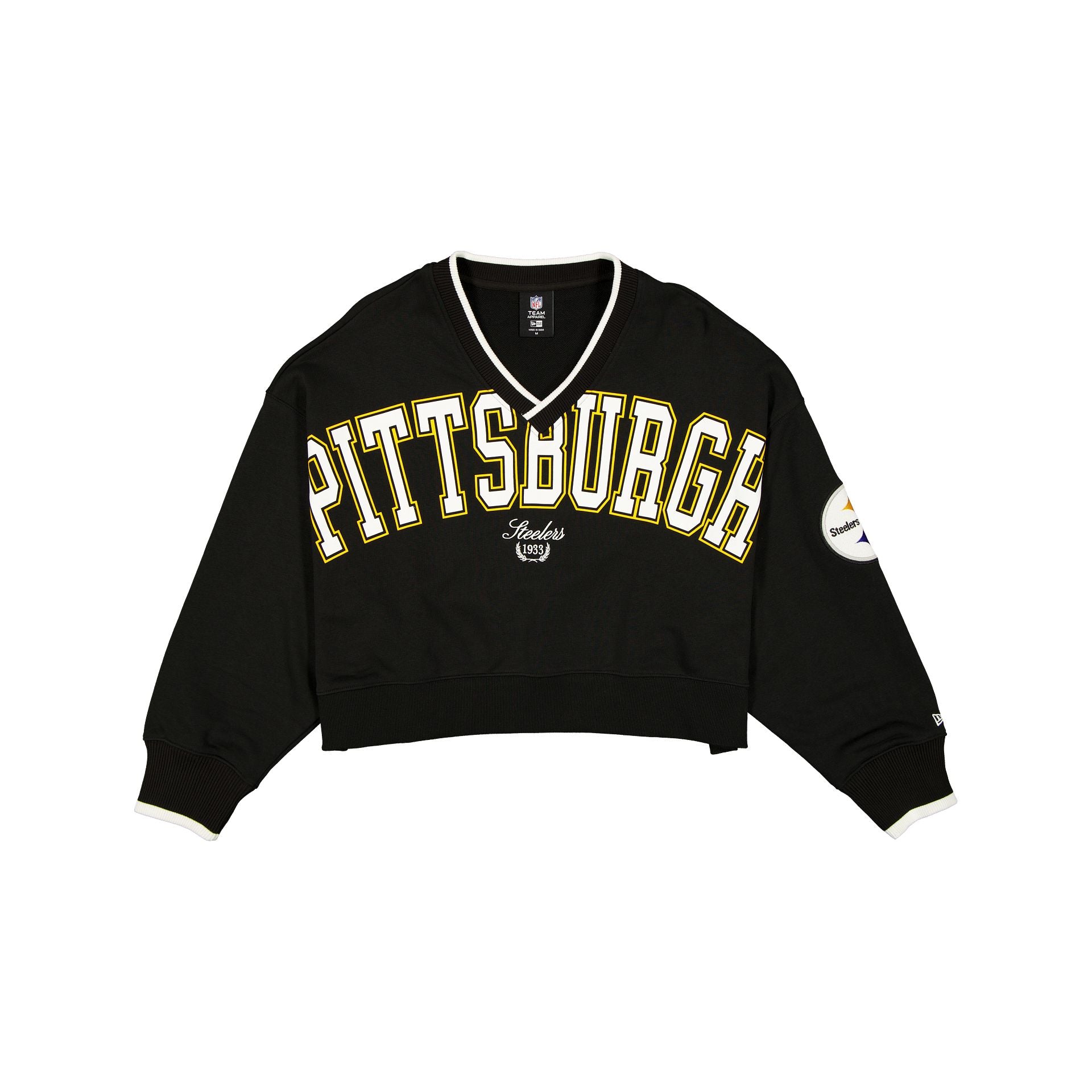 Pittsburgh Steelers Throwback Prep Women's Cropped Crewneck - Nextgenmallstore