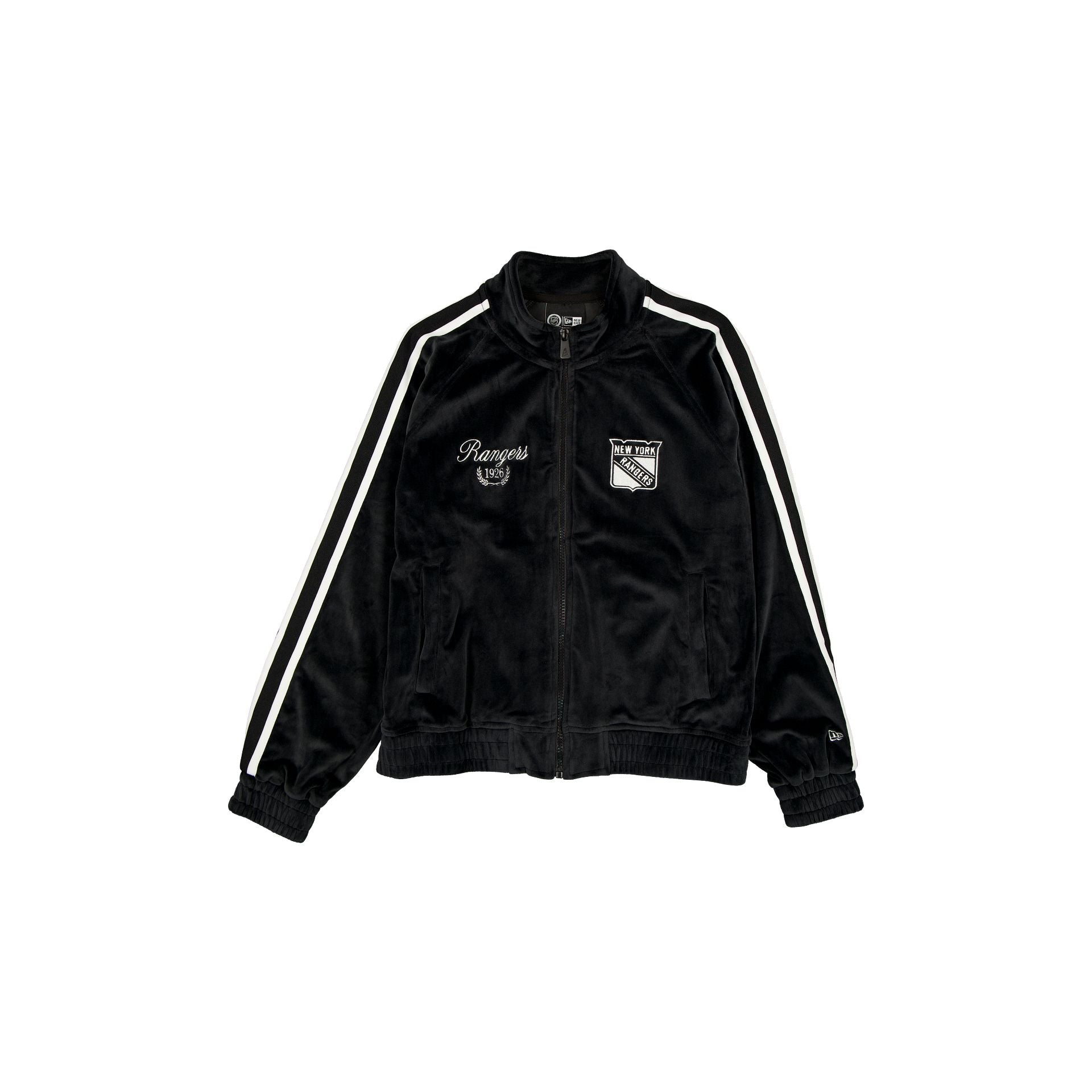New York Rangers Throwback Prep Black Women's Track Jacket - Nextgenmallstore