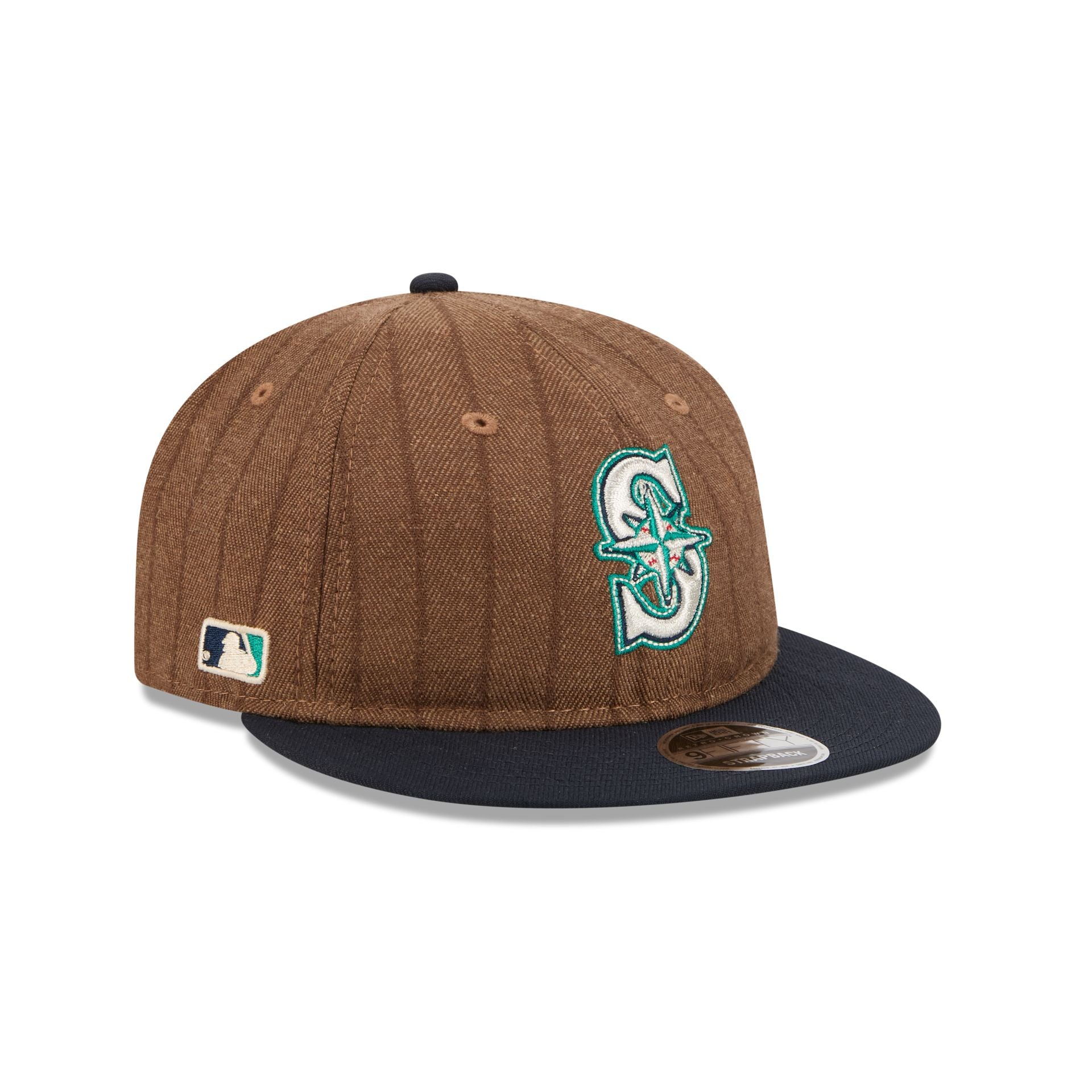 Seattle Mariners Three Looms Wool Pinstripe Retro Crown 9FIFTY Adjustable Hat - Nextgenmallstore