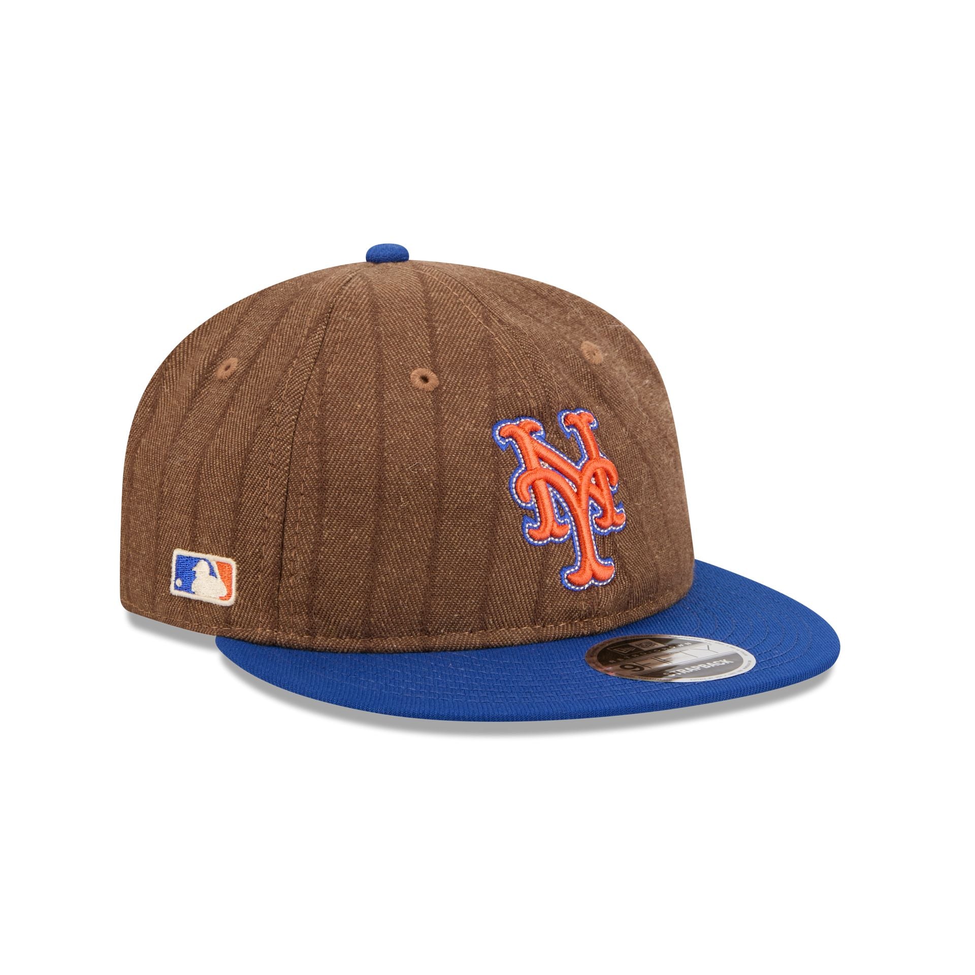 New York Mets Three Looms Wool Pinstripe Retro Crown 9FIFTY Adjustable Hat - Nextgenmallstore