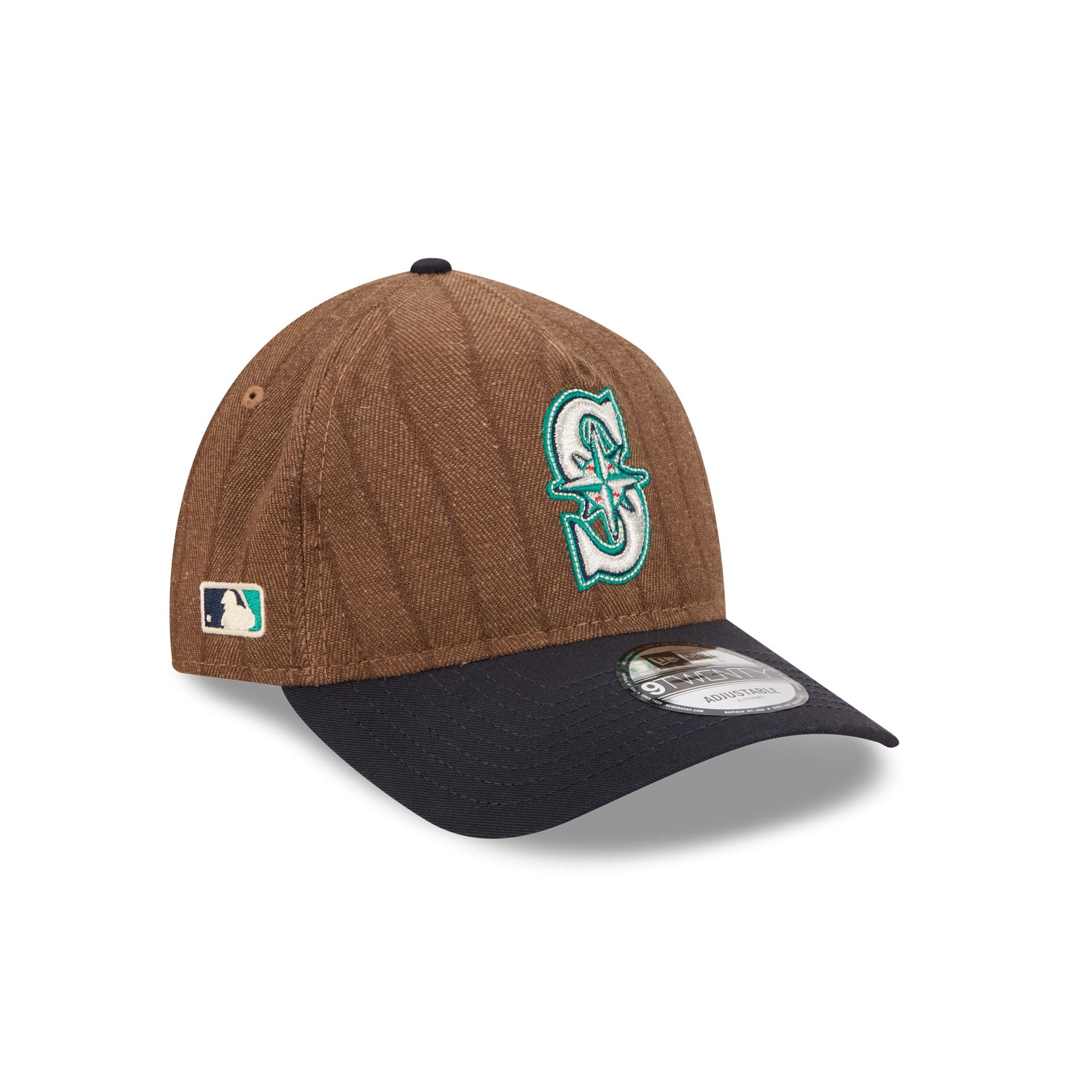 Seattle Mariners Three Looms Wool Pinstripe 9TWENTY A-Frame Adjustable Hat - Nextgenmallstore