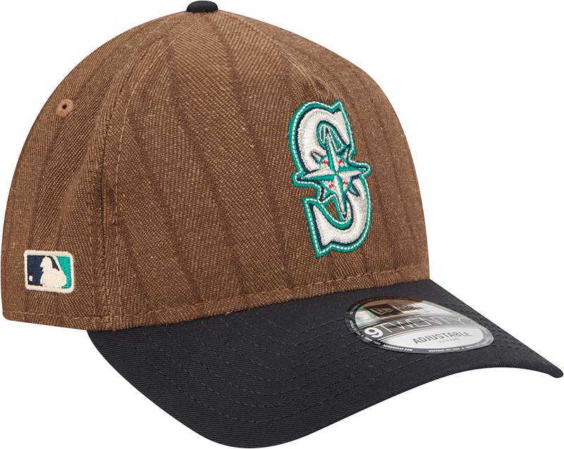 Seattle Mariners Three Looms Wool Pinstripe 9TWENTY A-Frame Adjustable Hat