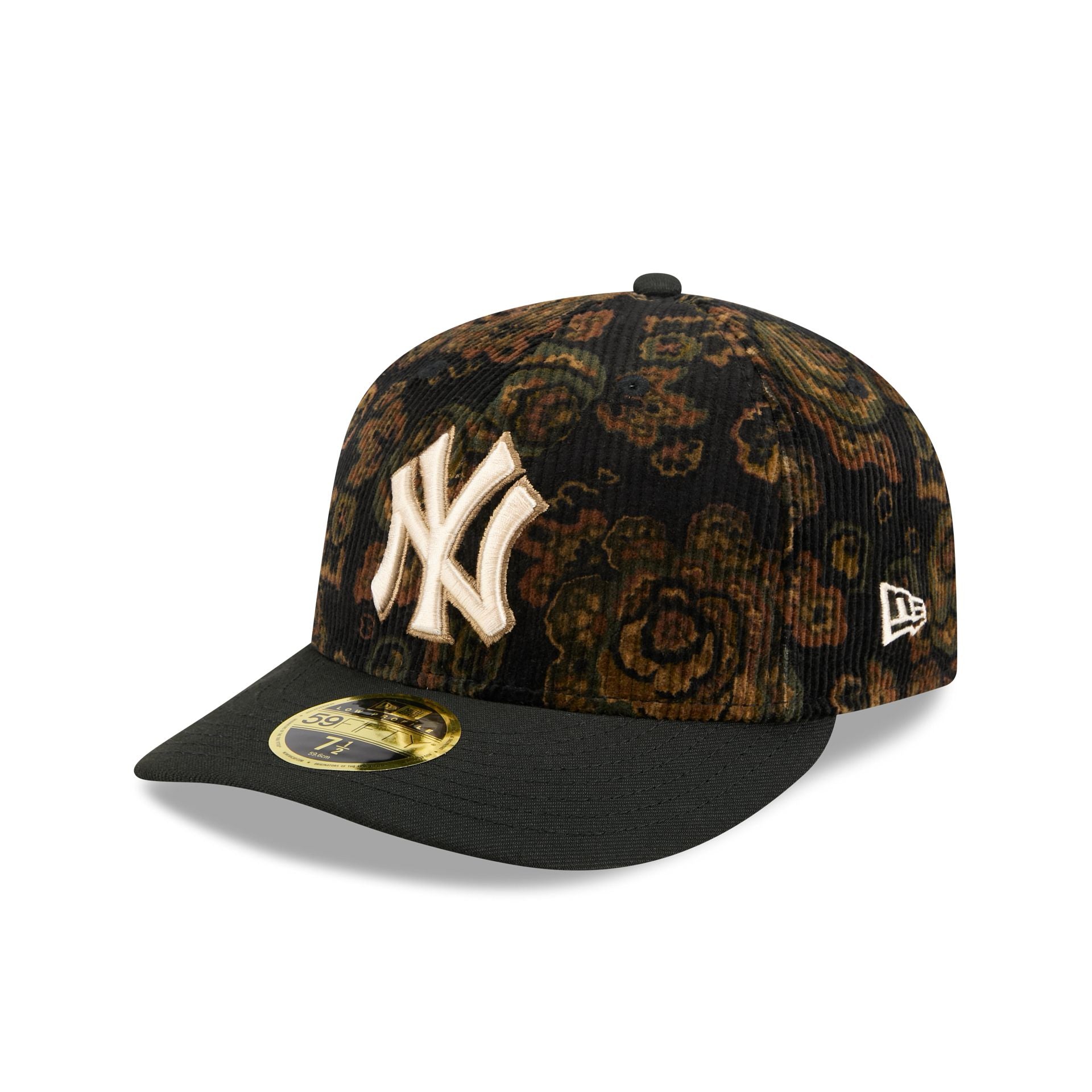 New York Yankees Three Looms Floral Cord Low Profile 59FIFTY Fitted Hat - Nextgenmallstore