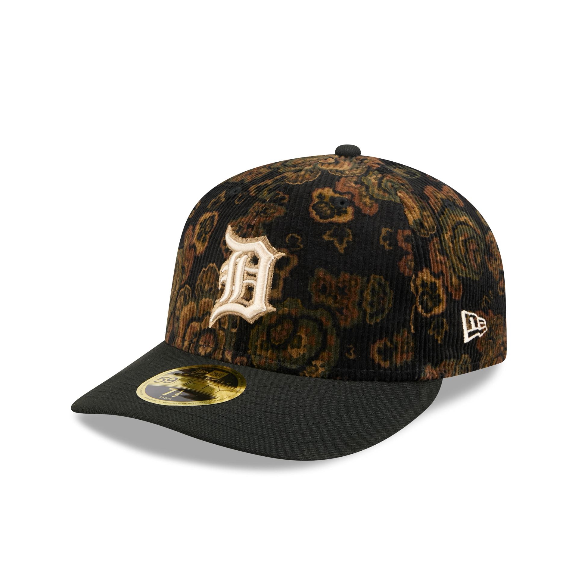 Detroit Tigers Three Looms Floral Cord Low Profile 59FIFTY Fitted Hat - Nextgenmallstore