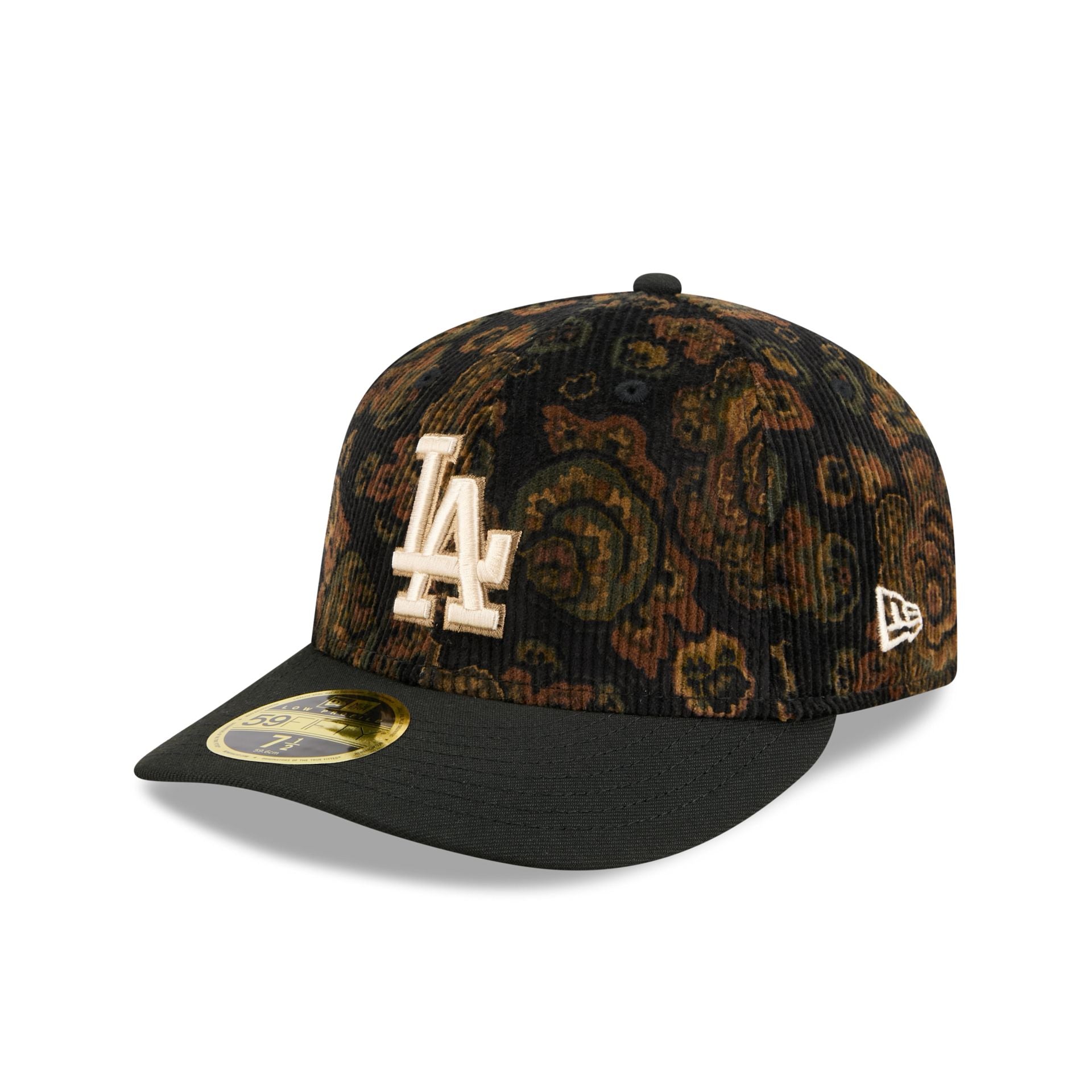 Los Angeles Dodgers Three Looms Floral Cord Low Profile 59FIFTY Fitted Hat - Nextgenmallstore