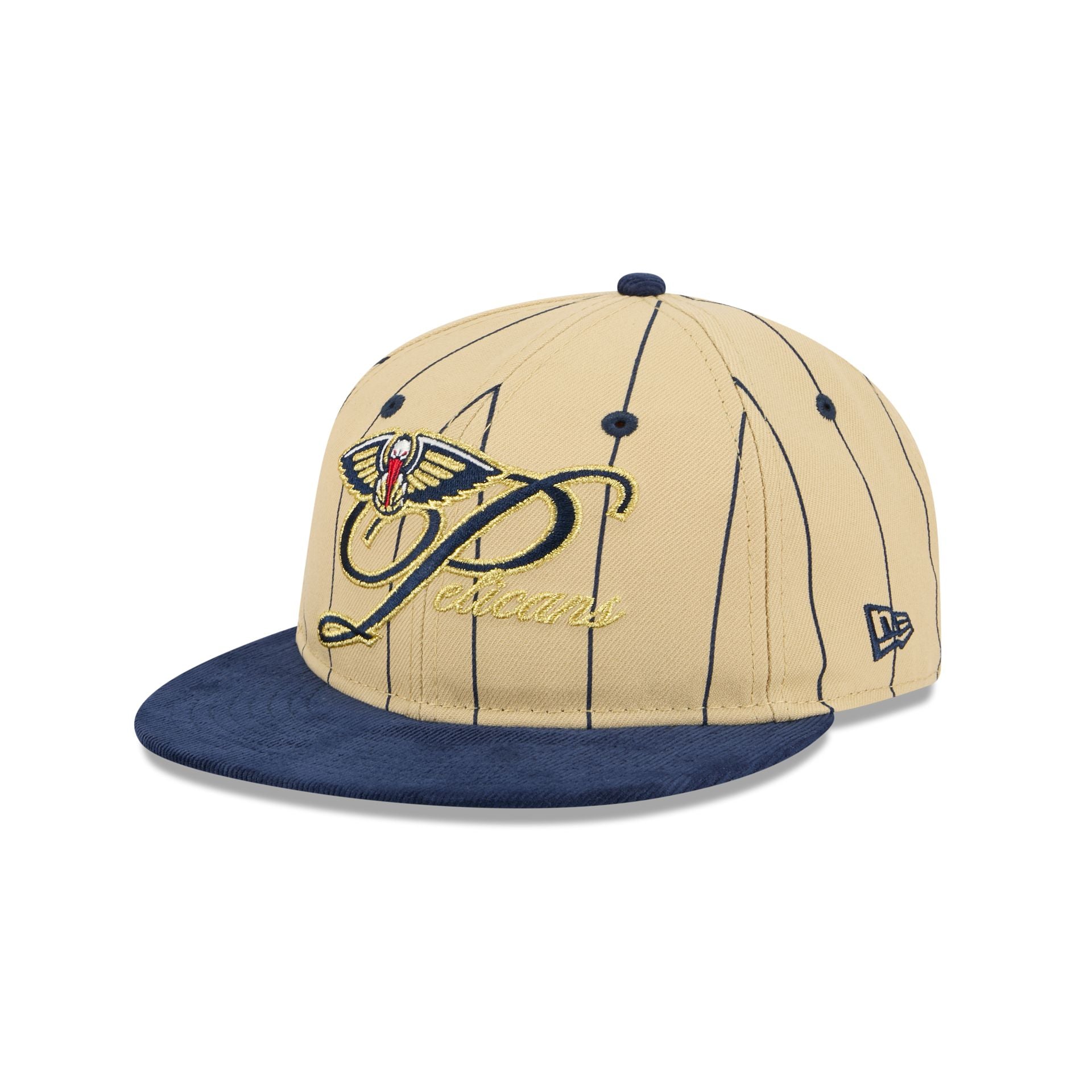 New Orleans Pelicans Pinstripe Script Retro Crown 9FIFTY Adjustable Hat - Nextgenmallstore