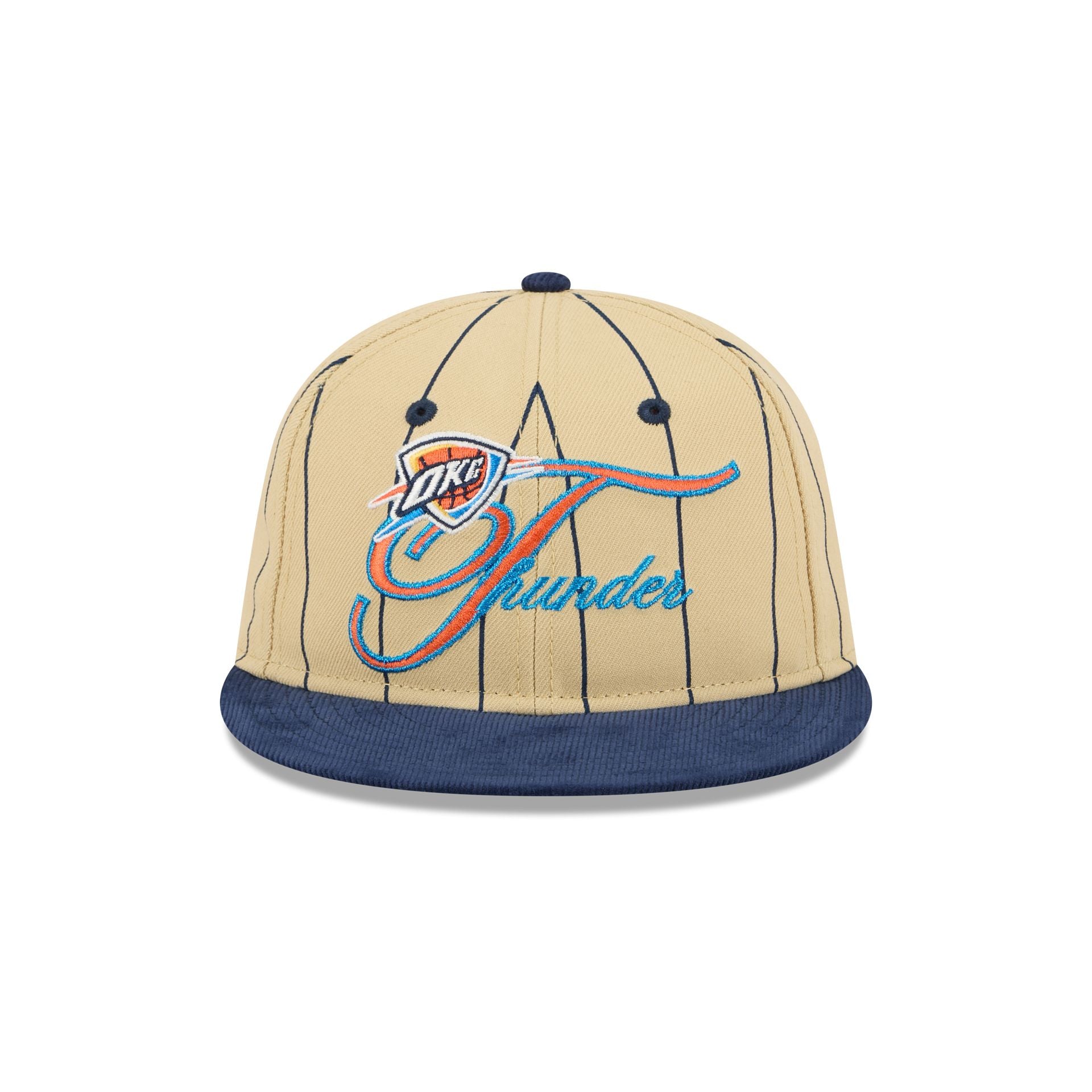 Oklahoma City Thunder Pinstripe Script Retro Crown 9FIFTY Adjustable Hat